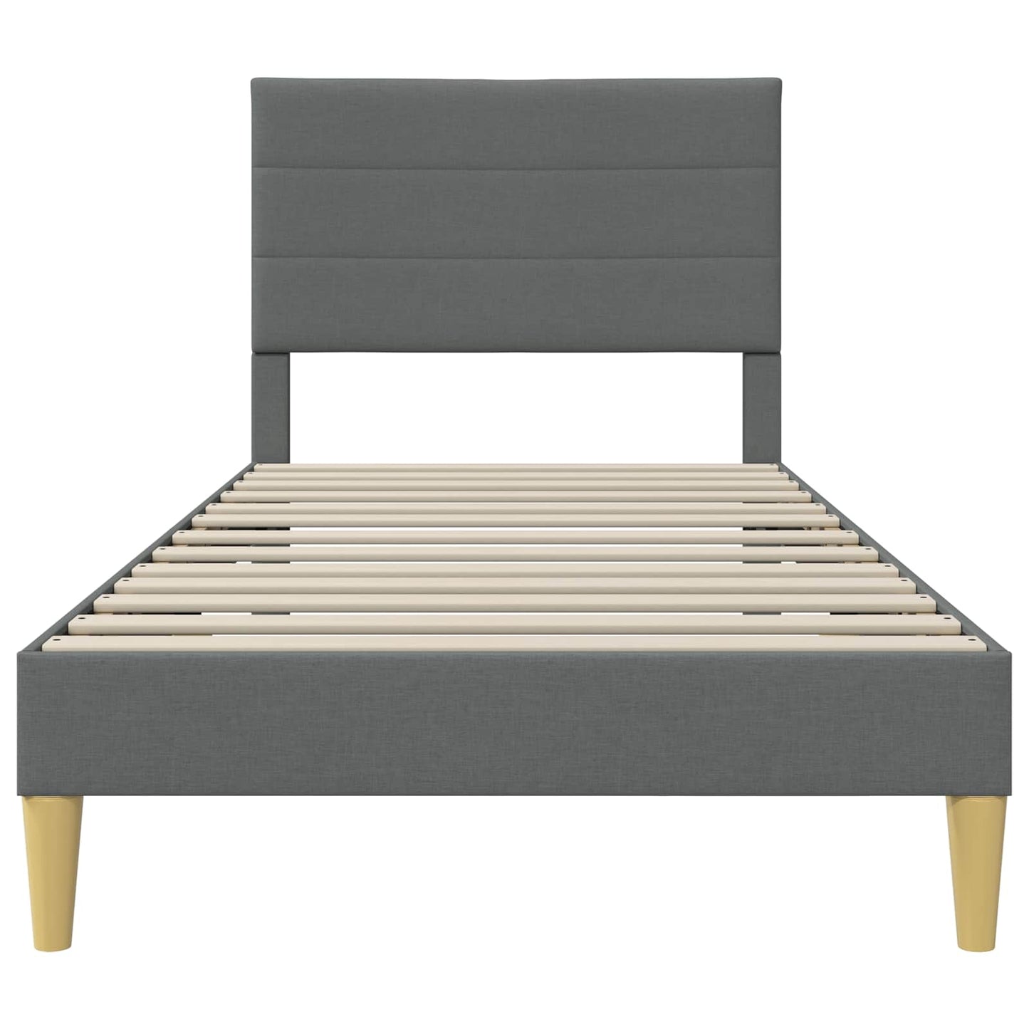 Bedframe met hoofdeinde Donkergrijs 80 x 200 cm Stof is nu te koop bij PeponiXL, paradijselijk wonen!
