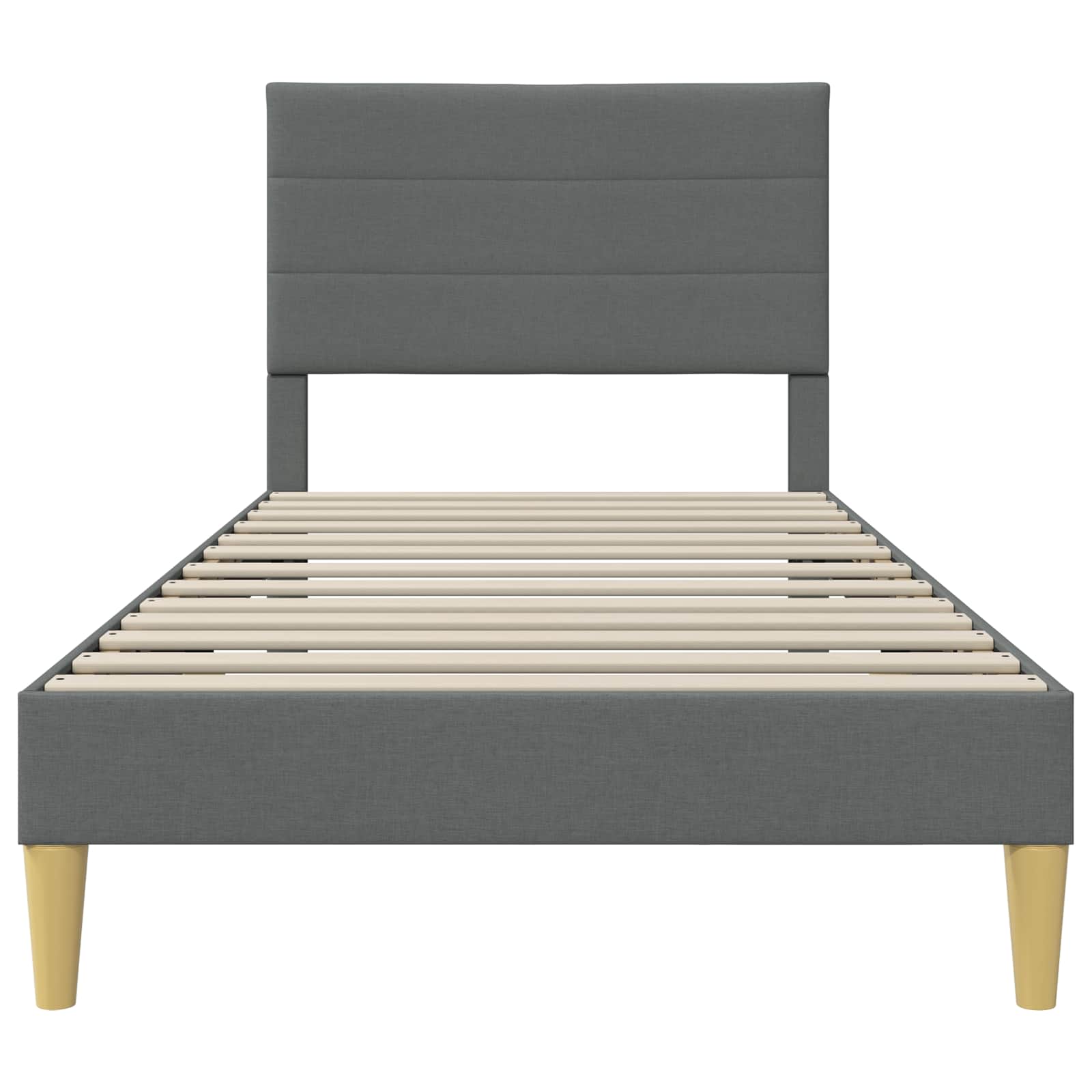 Bedframe met hoofdeinde Donkergrijs 80 x 200 cm Stof is nu te koop bij PeponiXL, paradijselijk wonen!