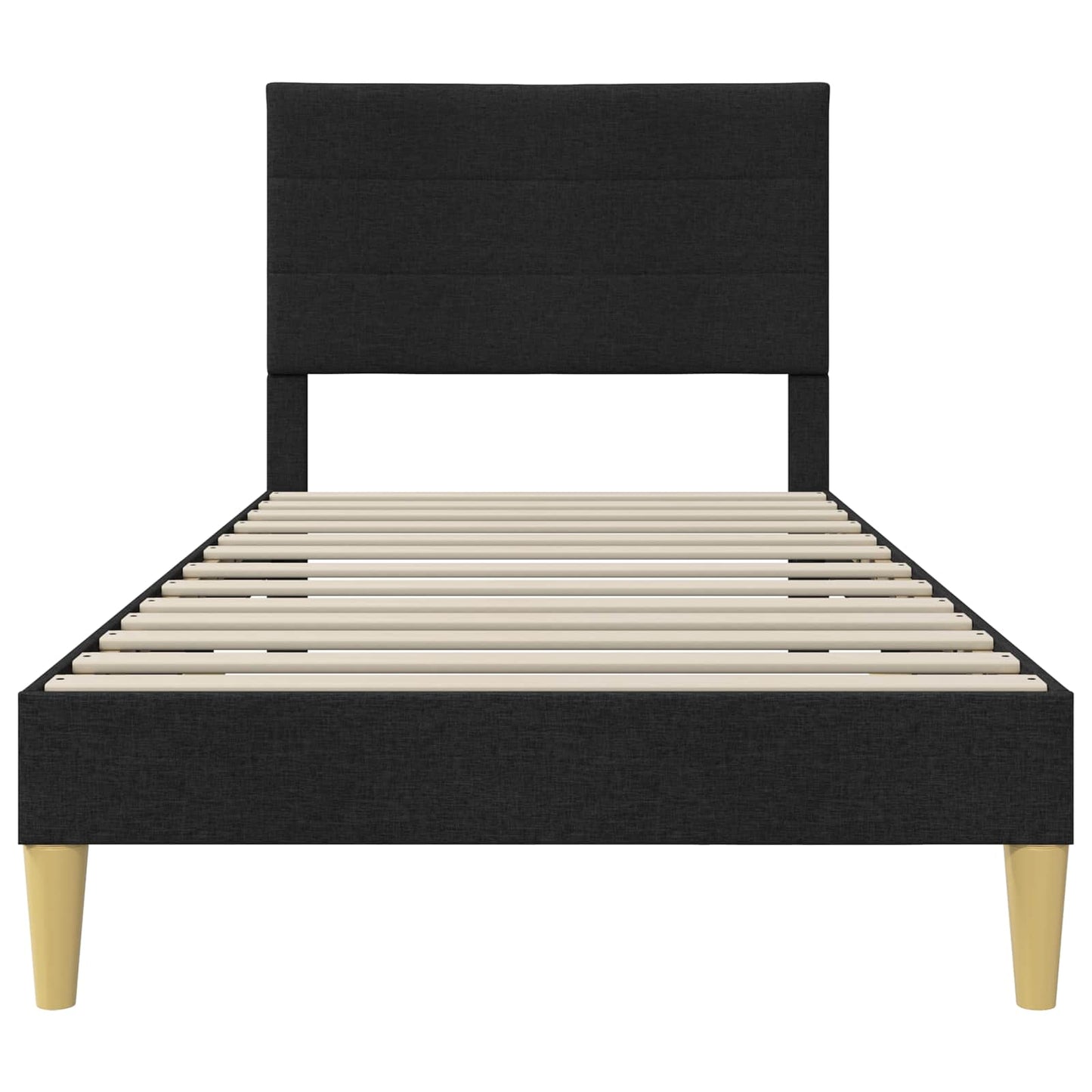 Bedframe met hoofdeinde Zwart 80 x 200 cm Stof is nu te koop bij PeponiXL, paradijselijk wonen!