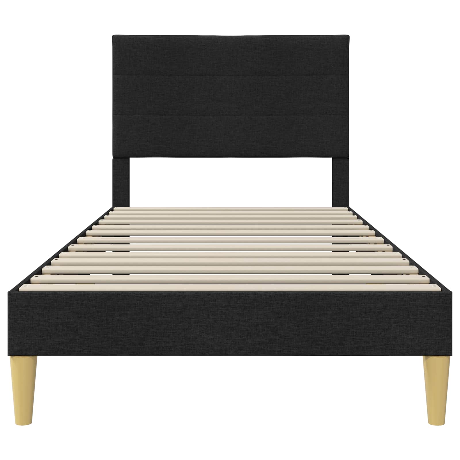 Bedframe met hoofdeinde Zwart 80 x 200 cm Stof is nu te koop bij PeponiXL, paradijselijk wonen!