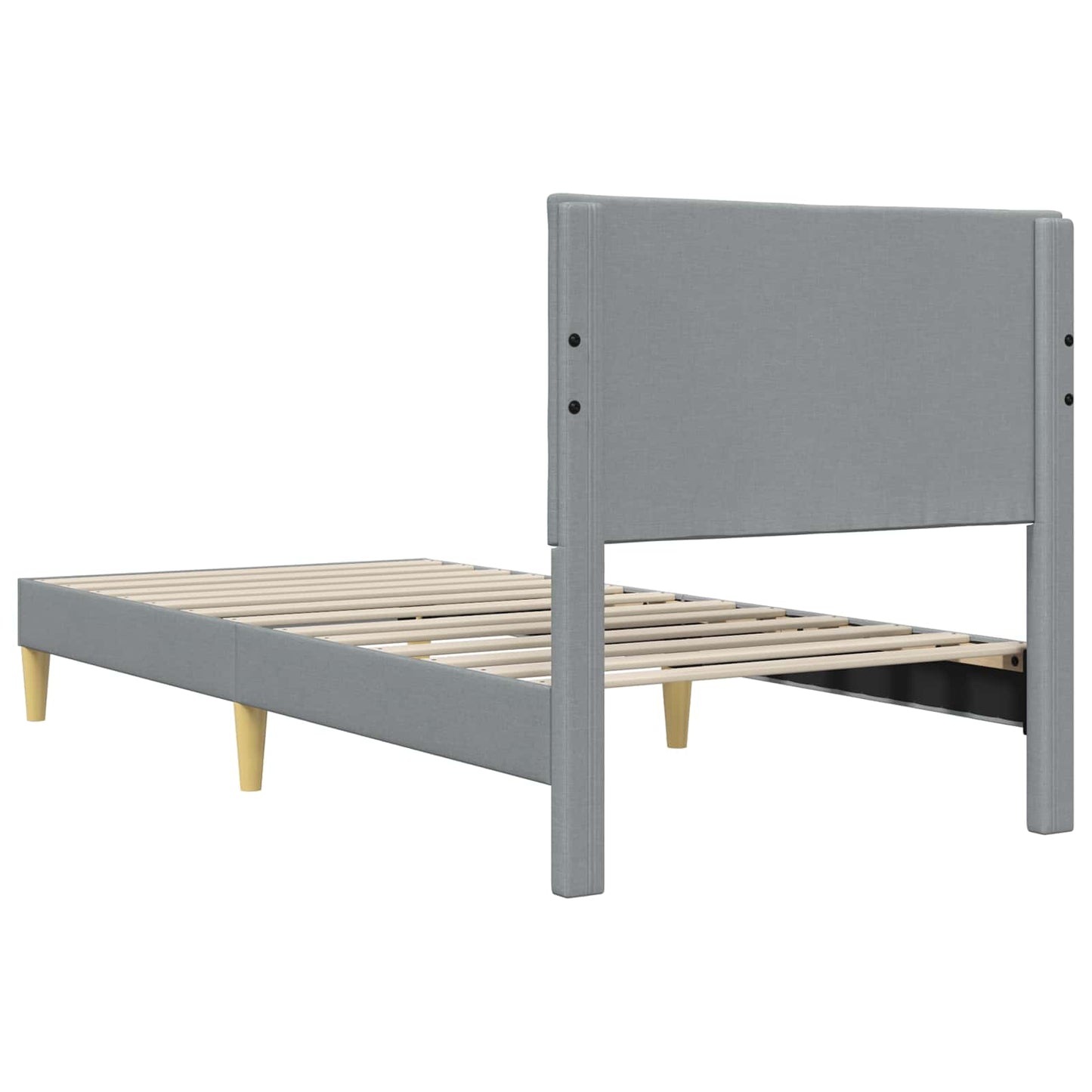 Bedframe met hoofdeinde Lichtgrijs 90 x 190 cm Stof is nu te koop bij PeponiXL, paradijselijk wonen!