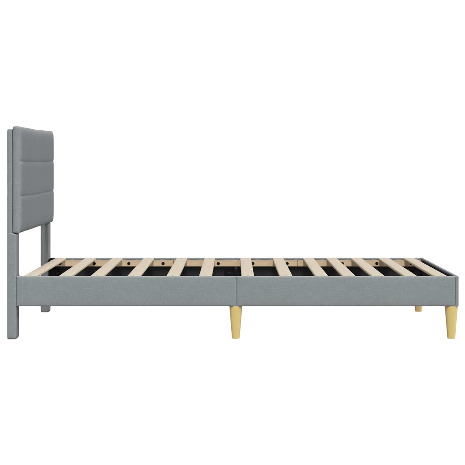Bedframe met hoofdeinde Lichtgrijs 90 x 190 cm Stof is nu te koop bij PeponiXL, paradijselijk wonen!