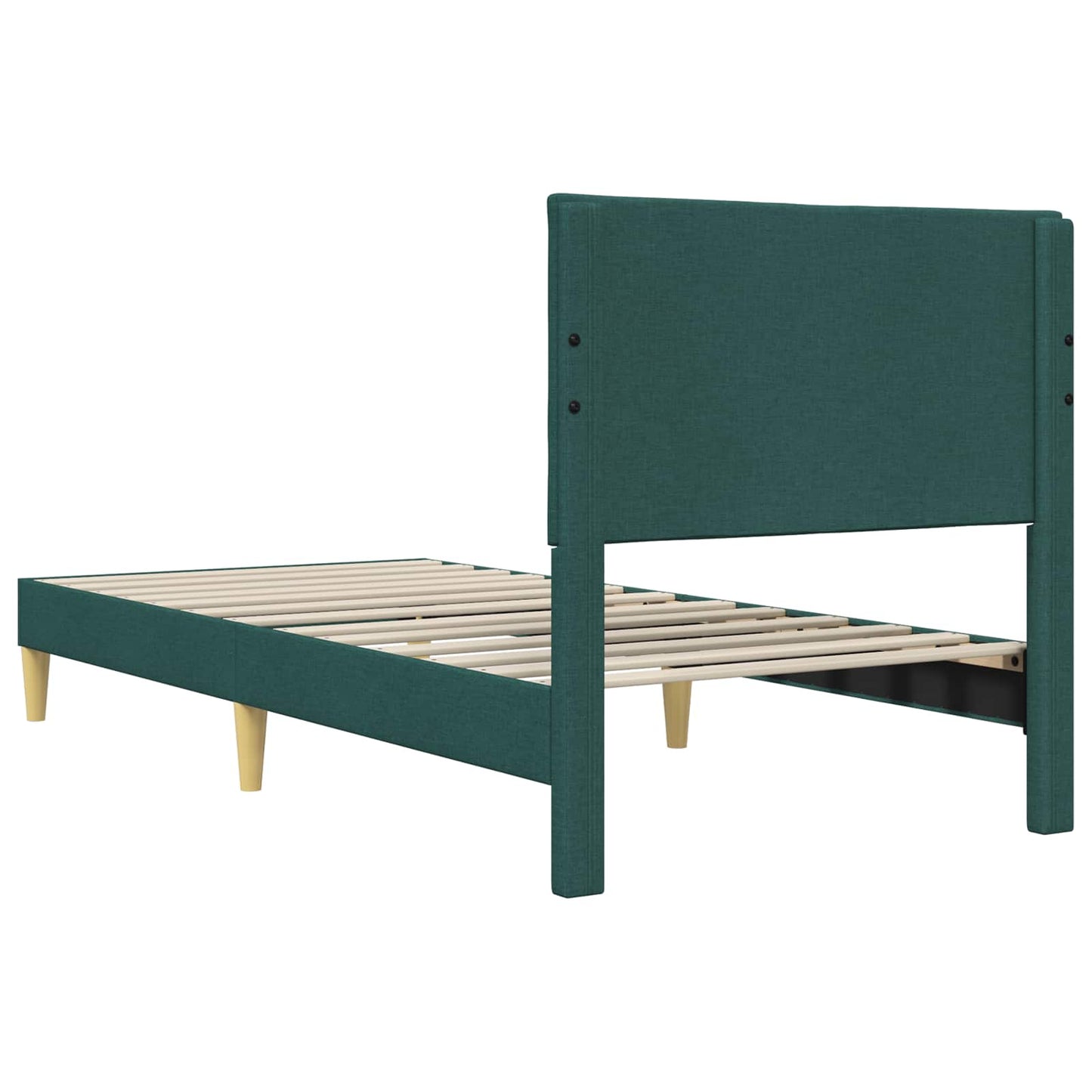 Bedframe met hoofdeinde Donkergroen 90 x 190 cm Stof is nu te koop bij PeponiXL, paradijselijk wonen!