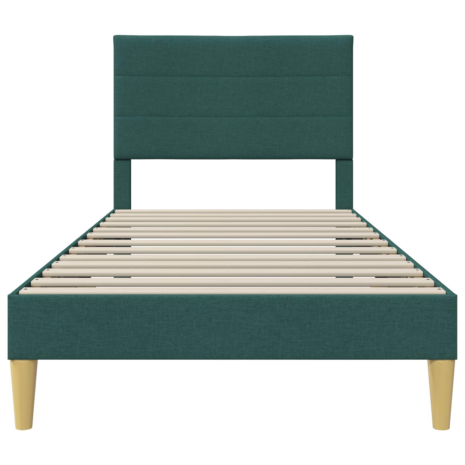 Bedframe met hoofdeinde Donkergroen 90 x 190 cm Stof is nu te koop bij PeponiXL, paradijselijk wonen!