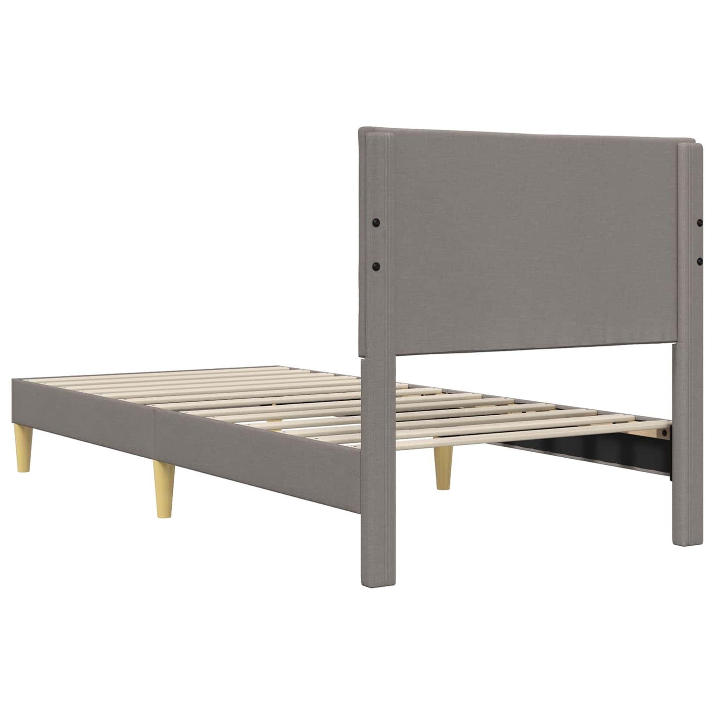 Bedframe met hoofdeinde Taupe 90 x 190 cm Stof is nu te koop bij PeponiXL, paradijselijk wonen!