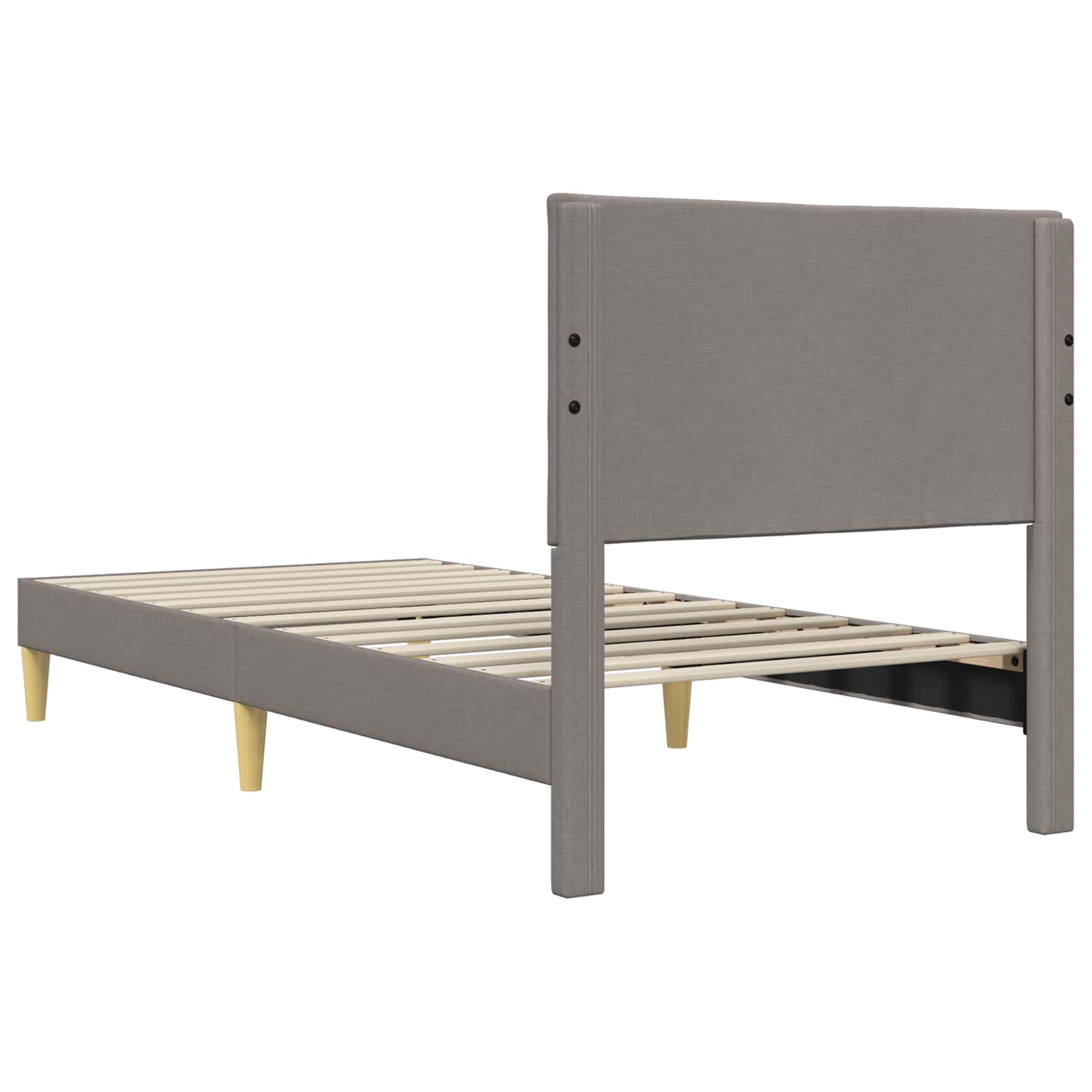 Bedframe met hoofdeinde Taupe 90 x 190 cm Stof is nu te koop bij PeponiXL, paradijselijk wonen!