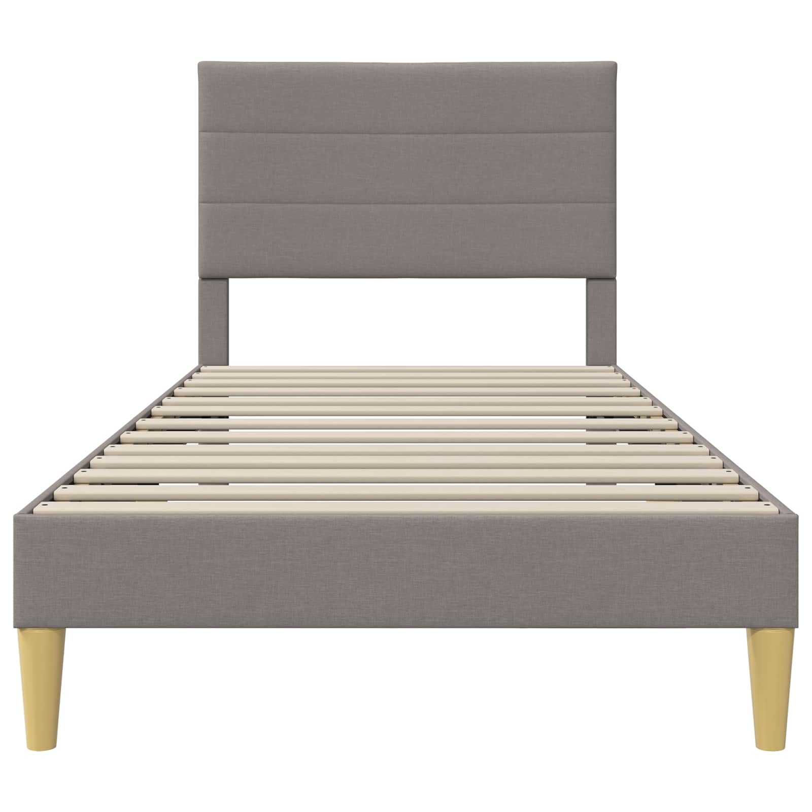 Bedframe met hoofdeinde Taupe 90 x 190 cm Stof is nu te koop bij PeponiXL, paradijselijk wonen!