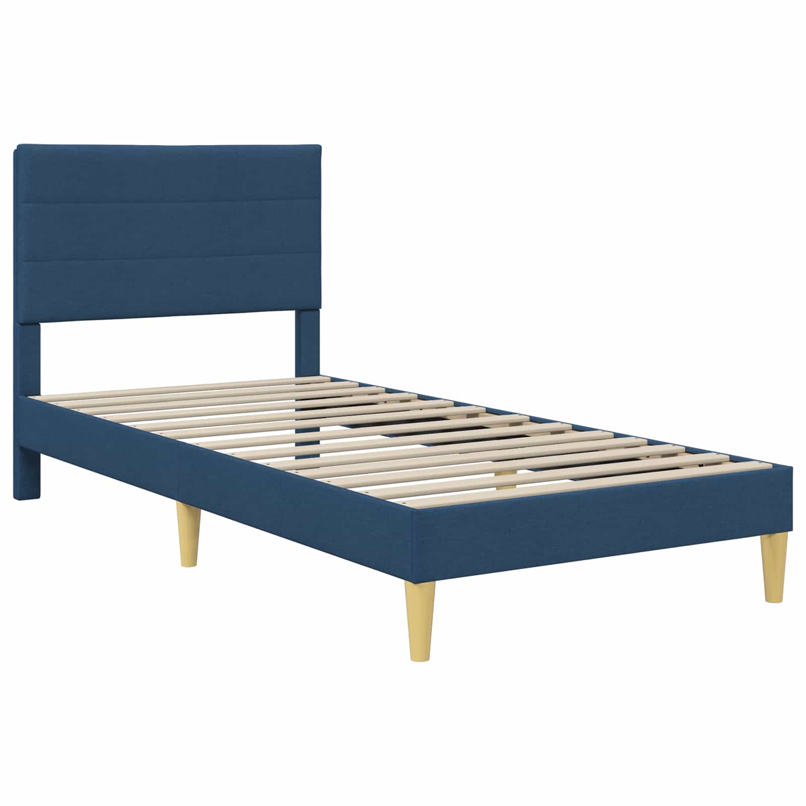 Bedframe met hoofdeinde Blauw 90 x 190 cm Stof is nu te koop bij PeponiXL, paradijselijk wonen!
