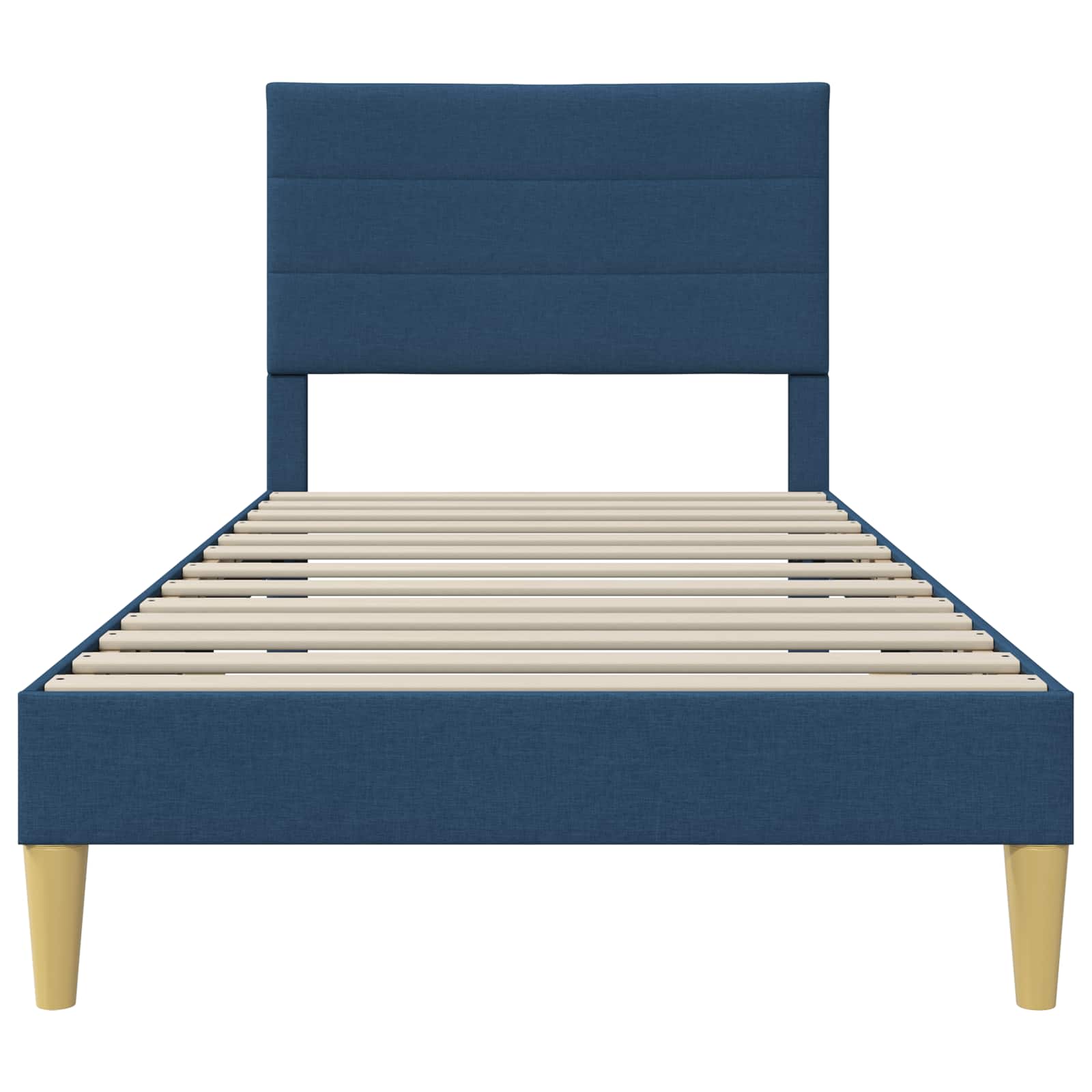 Bedframe met hoofdeinde Blauw 90 x 190 cm Stof is nu te koop bij PeponiXL, paradijselijk wonen!