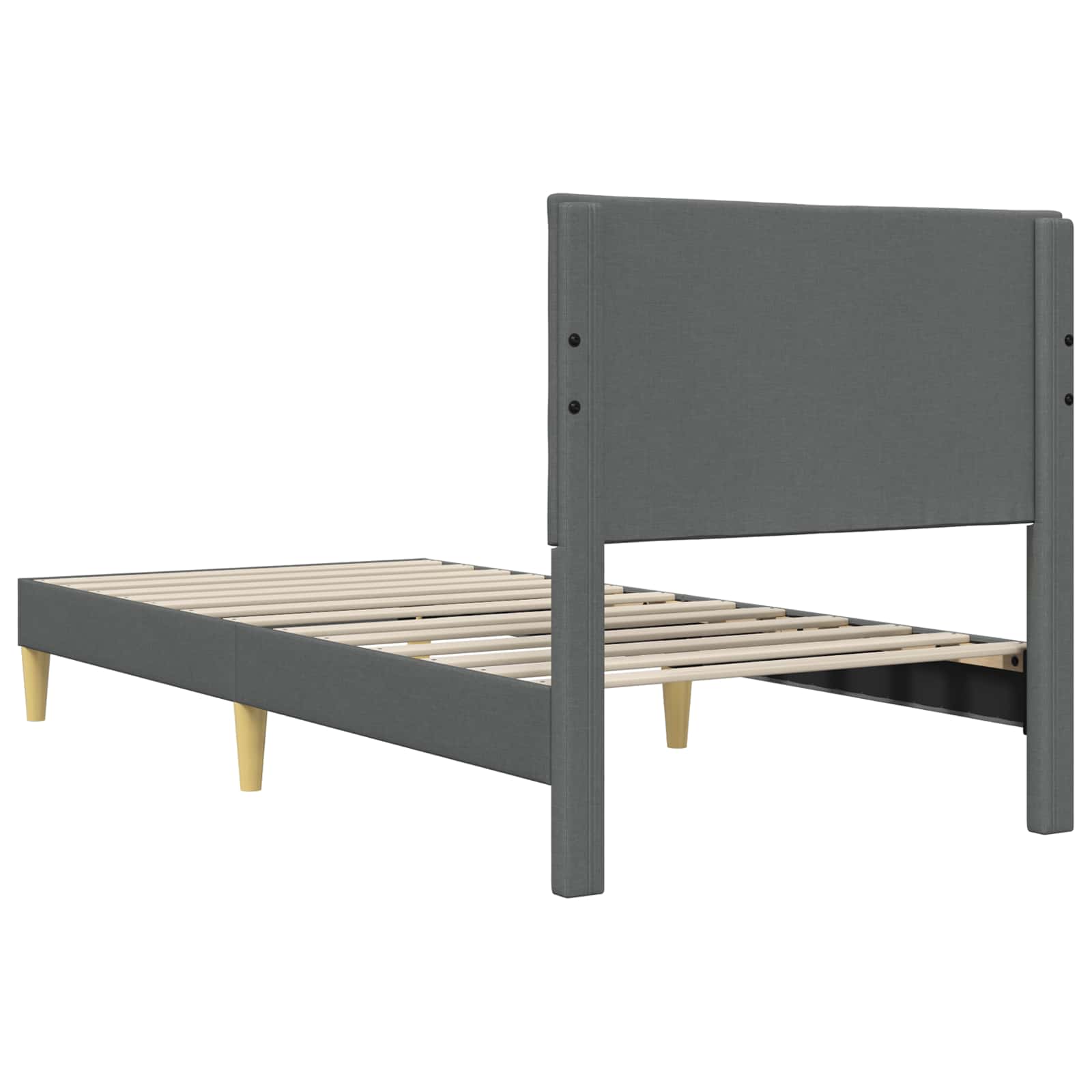 Bedframe met hoofdeinde Donkergrijs 100 x 200 cm Stof is nu te koop bij PeponiXL, paradijselijk wonen!