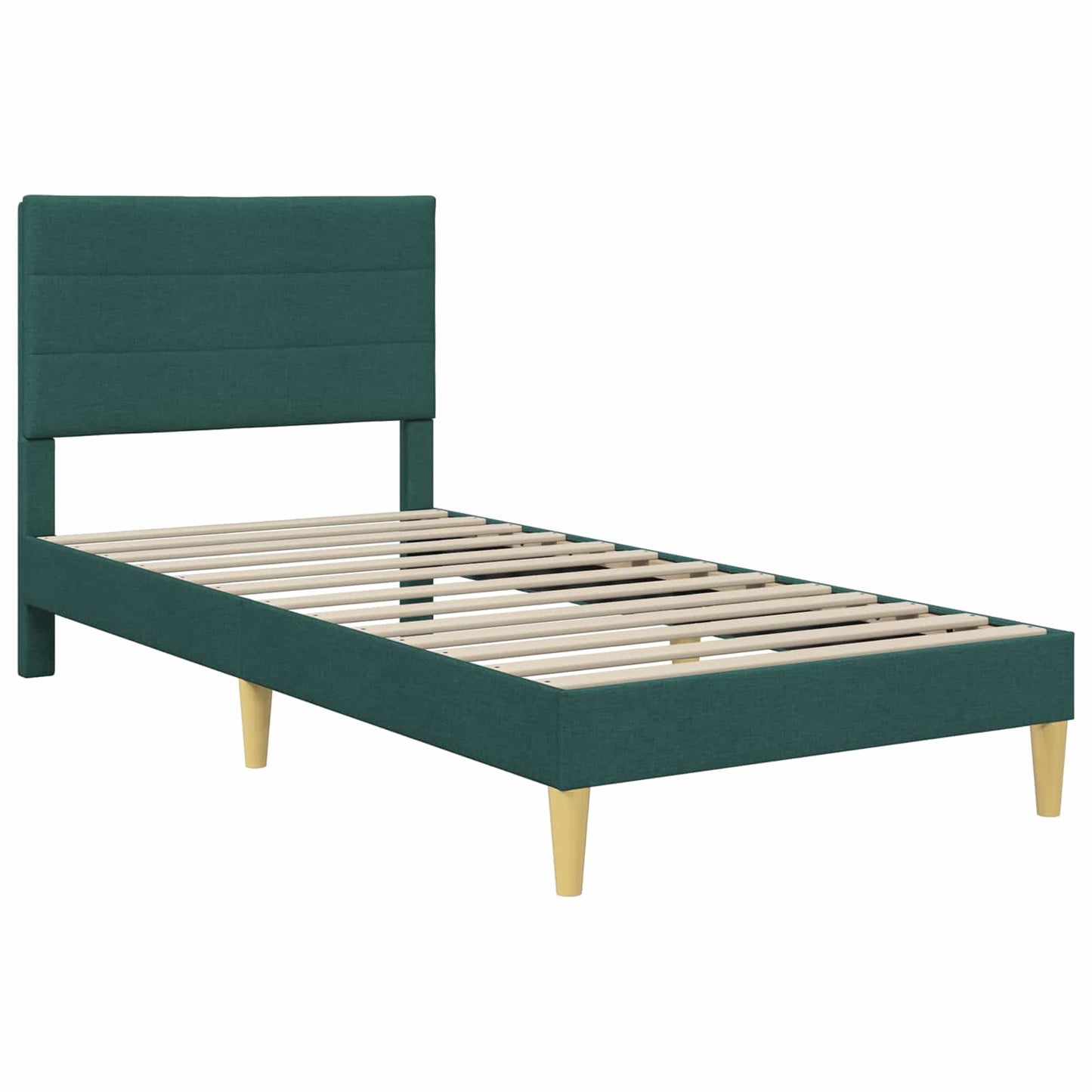 Bedframe met hoofdeinde Donkergroen 100 x 200 cm Stof is nu te koop bij PeponiXL, paradijselijk wonen!