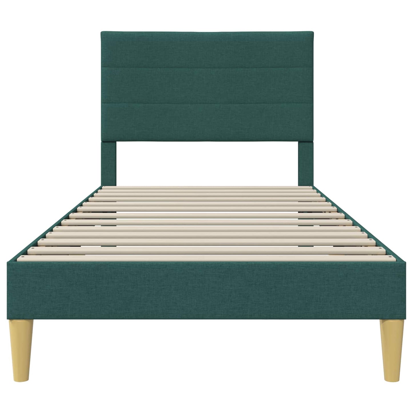 Bedframe met hoofdeinde Donkergroen 100 x 200 cm Stof is nu te koop bij PeponiXL, paradijselijk wonen!