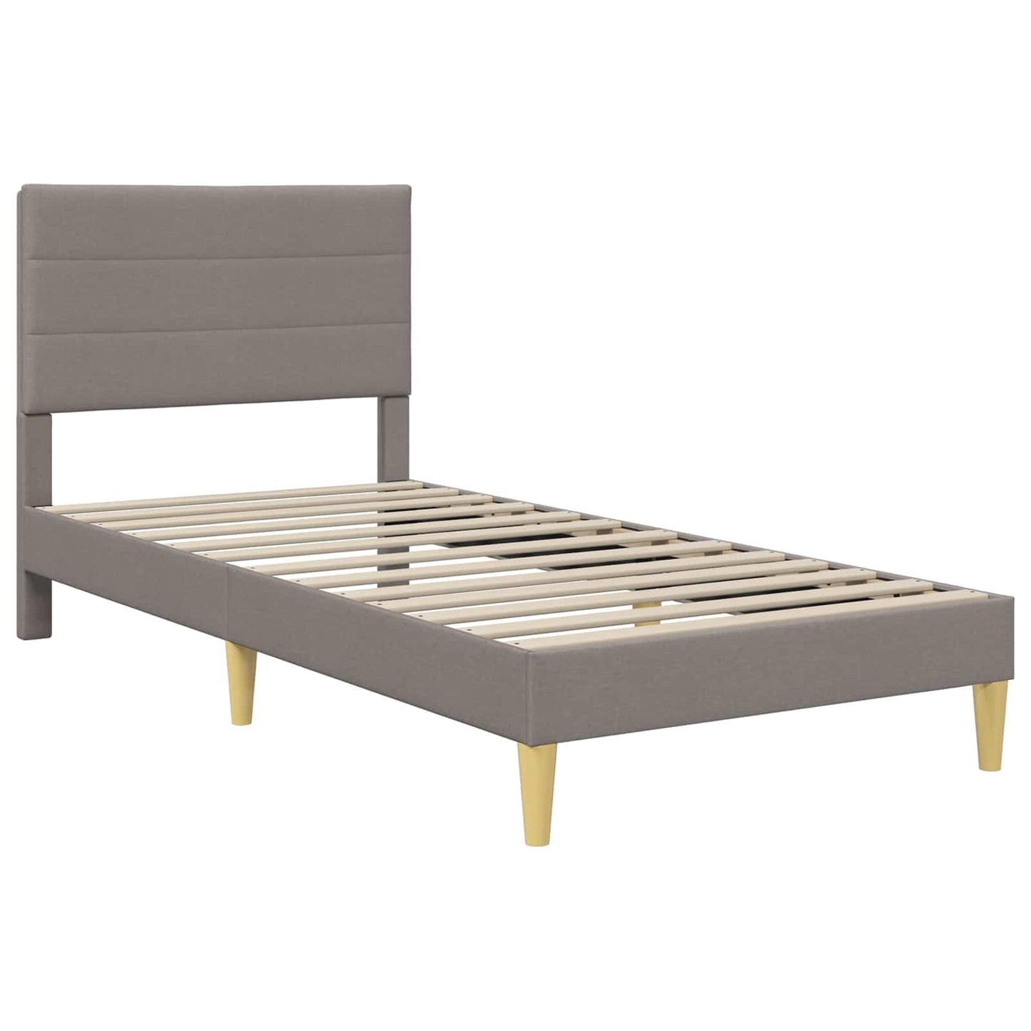 Bedframe met hoofdeinde Taupe 100 x 200 cm Stof is nu te koop bij PeponiXL, paradijselijk wonen!