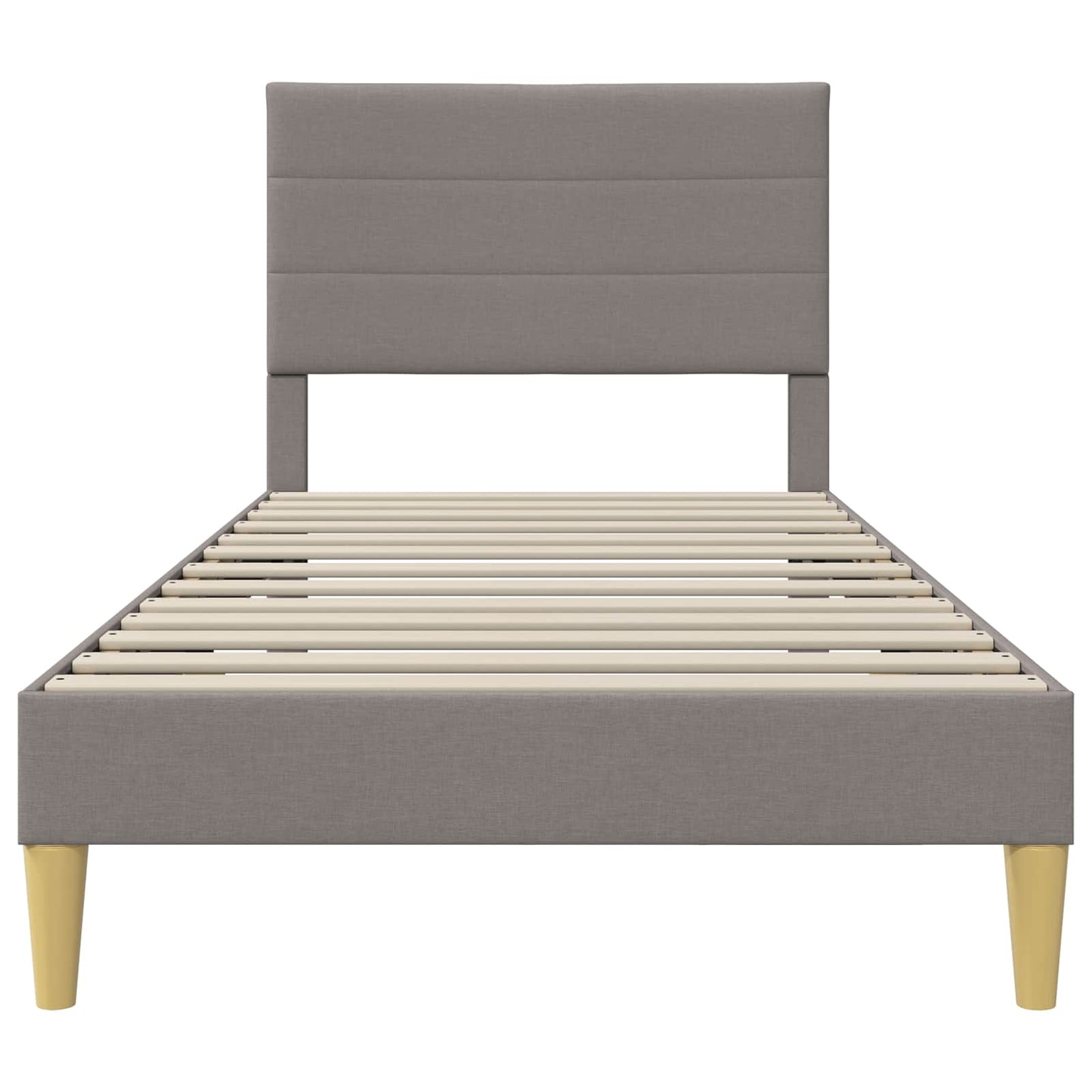 Bedframe met hoofdeinde Taupe 100 x 200 cm Stof is nu te koop bij PeponiXL, paradijselijk wonen!