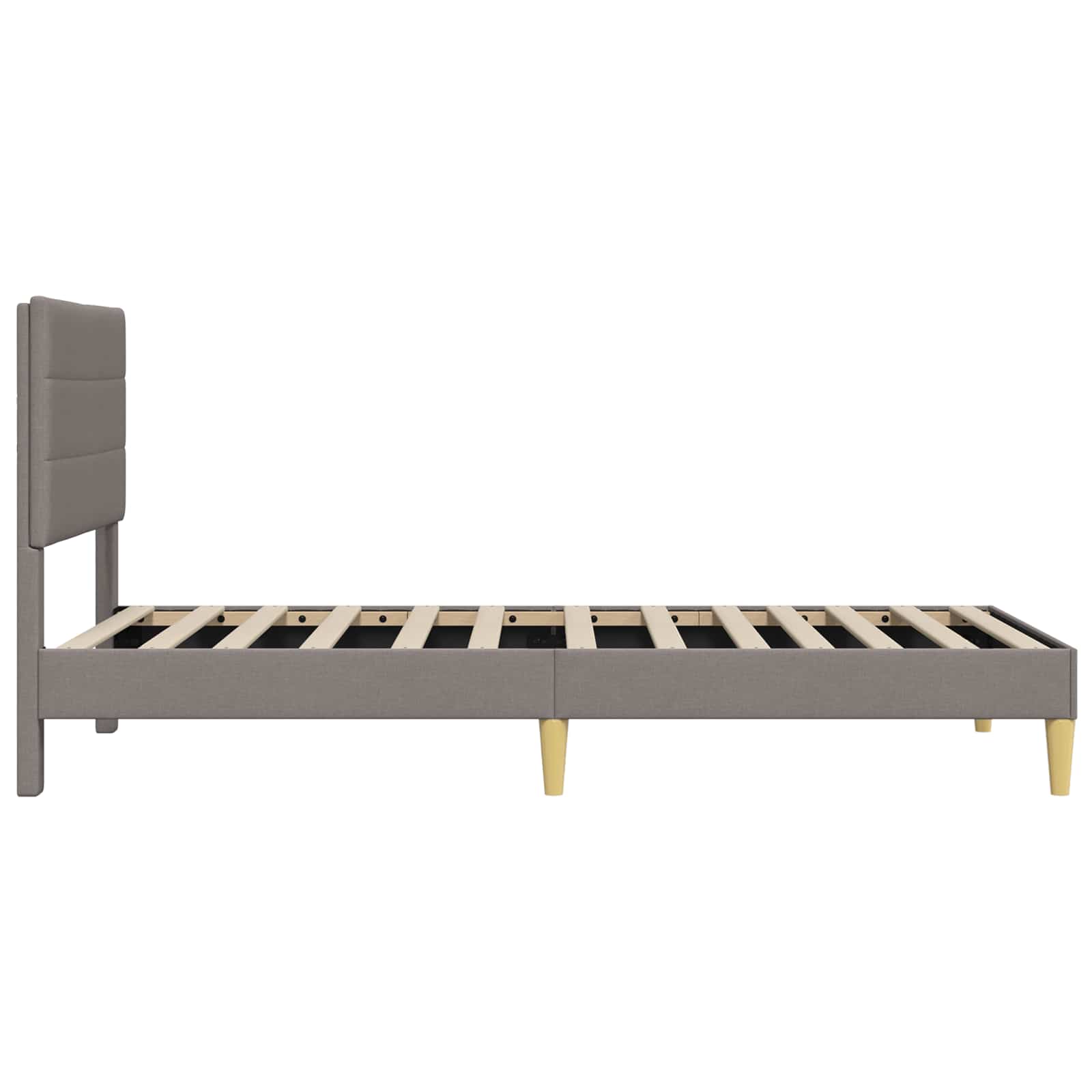Bedframe met hoofdeinde Taupe 100 x 200 cm Stof is nu te koop bij PeponiXL, paradijselijk wonen!