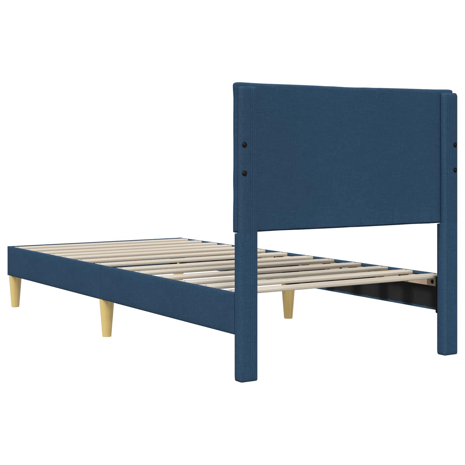 Bedframe met hoofdeinde Blauw 100 x 200 cm Stof is nu te koop bij PeponiXL, paradijselijk wonen!