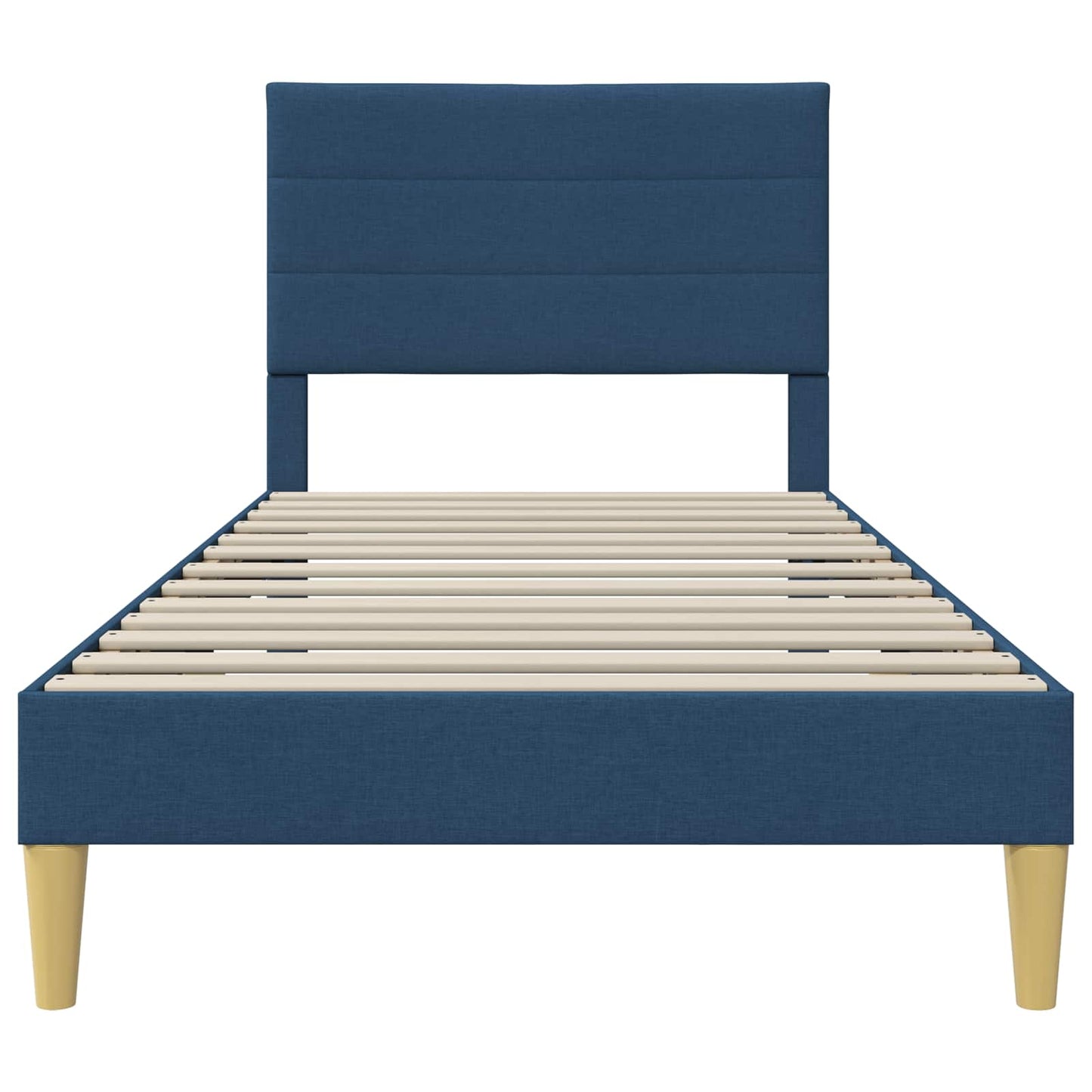 Bedframe met hoofdeinde Blauw 100 x 200 cm Stof is nu te koop bij PeponiXL, paradijselijk wonen!