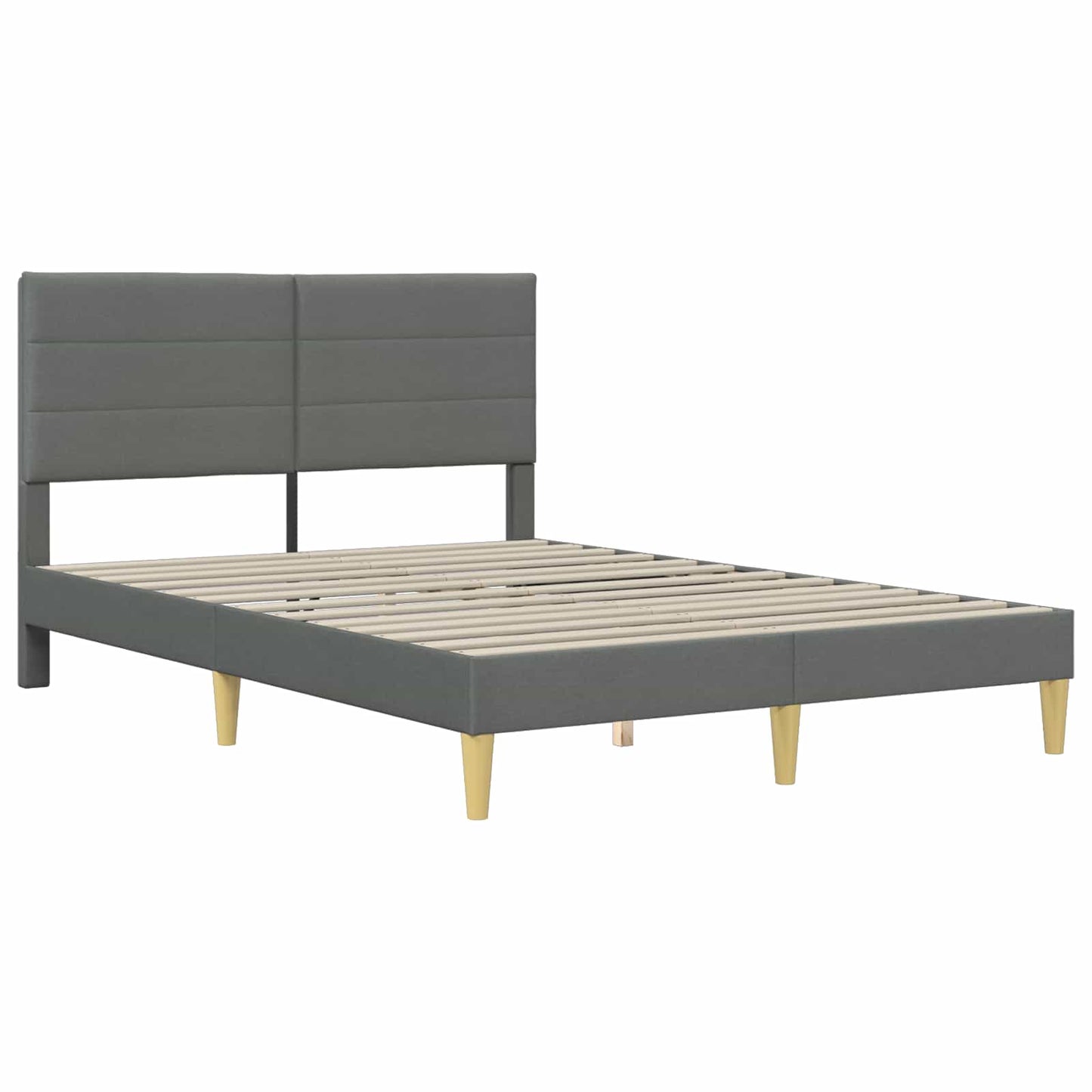 Bedframe met hoofdeinde Donkergrijs 120 x 190 cm Stof is nu te koop bij PeponiXL, paradijselijk wonen!