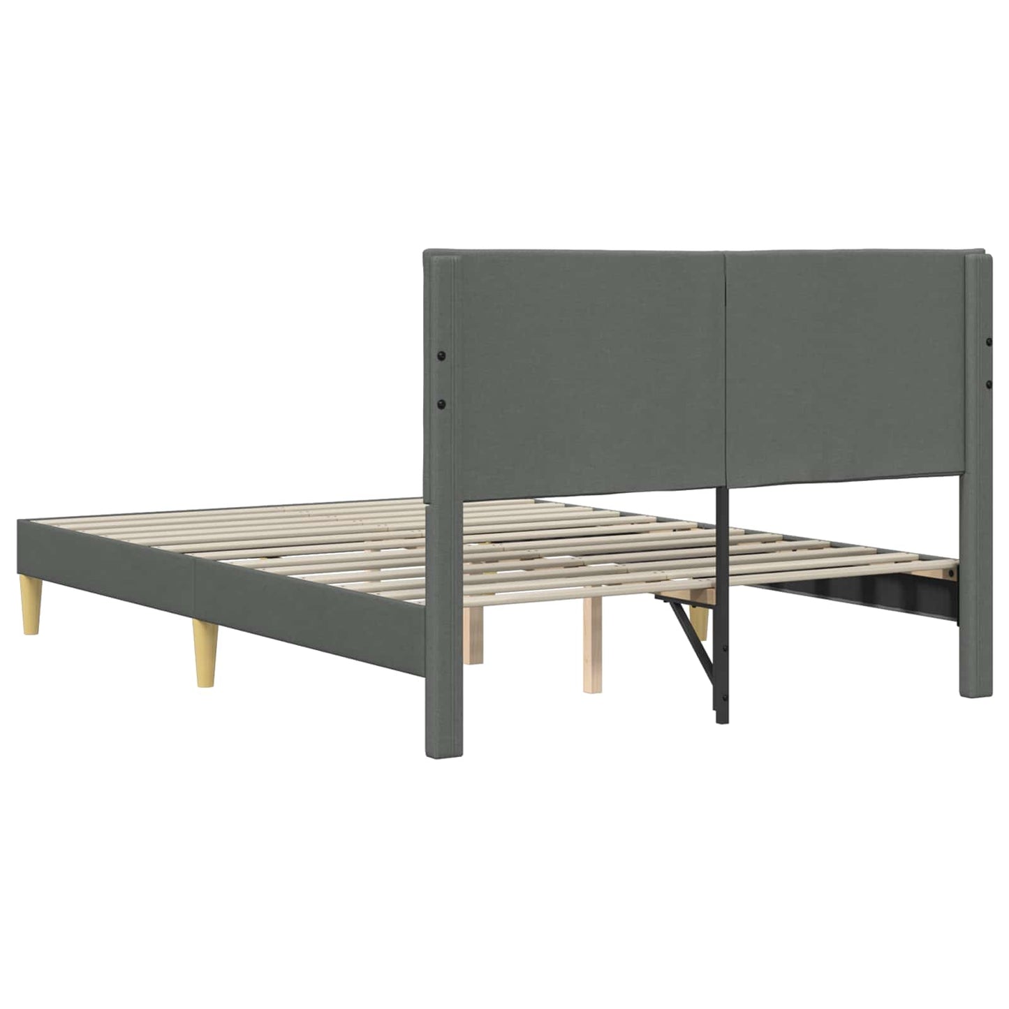 Bedframe met hoofdeinde Donkergrijs 120 x 190 cm Stof is nu te koop bij PeponiXL, paradijselijk wonen!