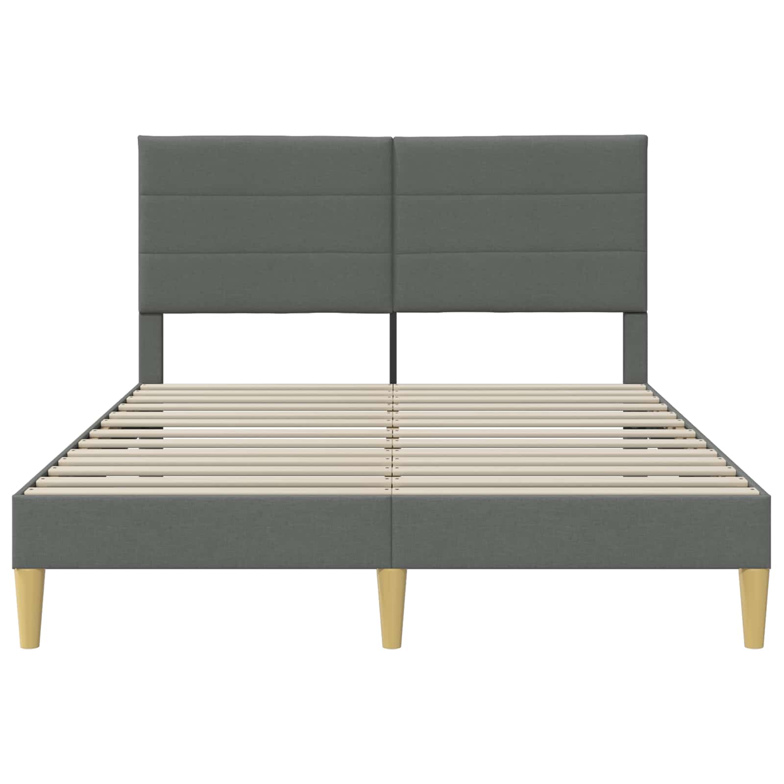 Bedframe met hoofdeinde Donkergrijs 120 x 190 cm Stof is nu te koop bij PeponiXL, paradijselijk wonen!