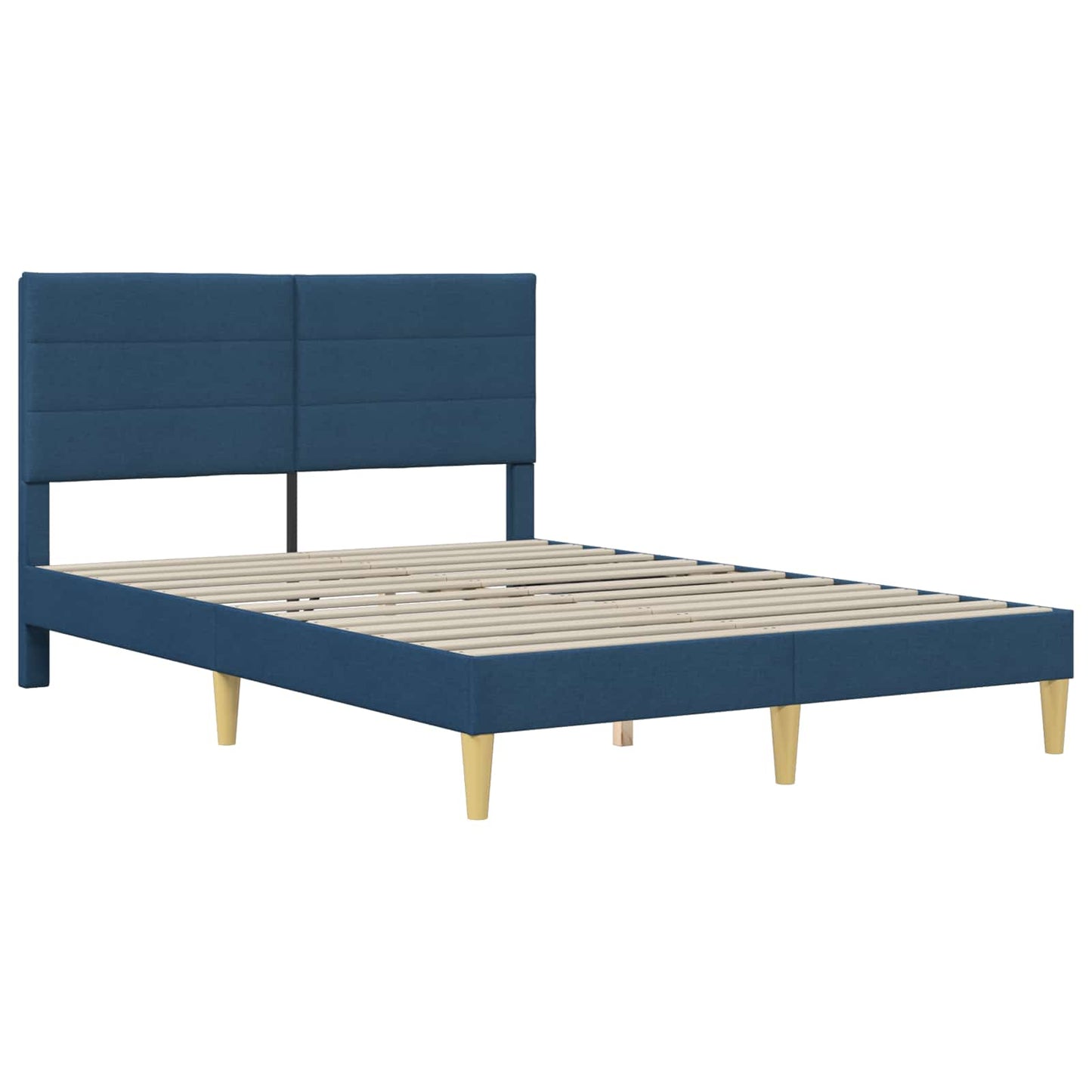 Bedframe met hoofdeinde Blauw 120 x 190 cm Stof is nu te koop bij PeponiXL, paradijselijk wonen!