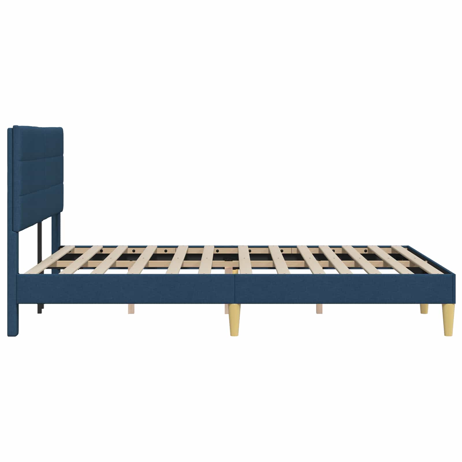 Bedframe met hoofdeinde Blauw 120 x 190 cm Stof is nu te koop bij PeponiXL, paradijselijk wonen!
