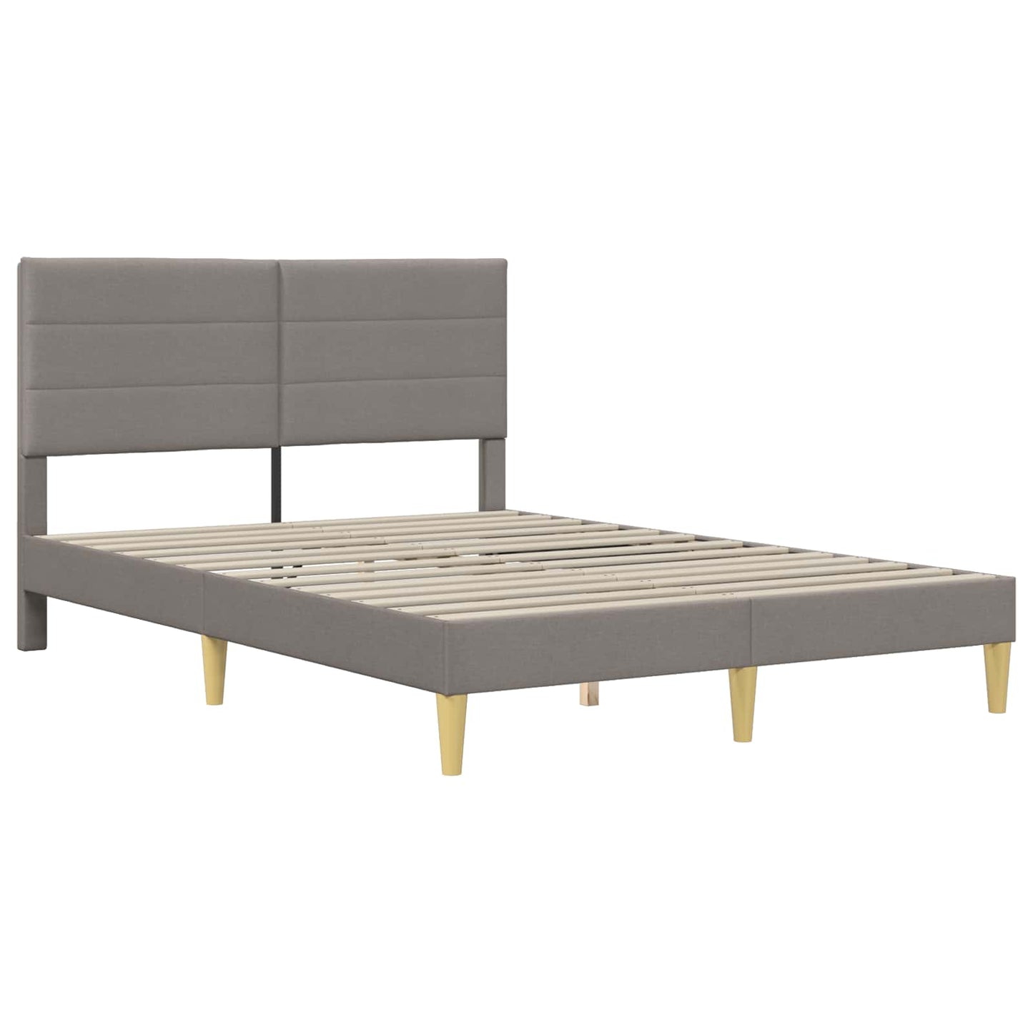 Bedframe met hoofdeinde Taupe 120 x 200 cm Stof is nu te koop bij PeponiXL, paradijselijk wonen!
