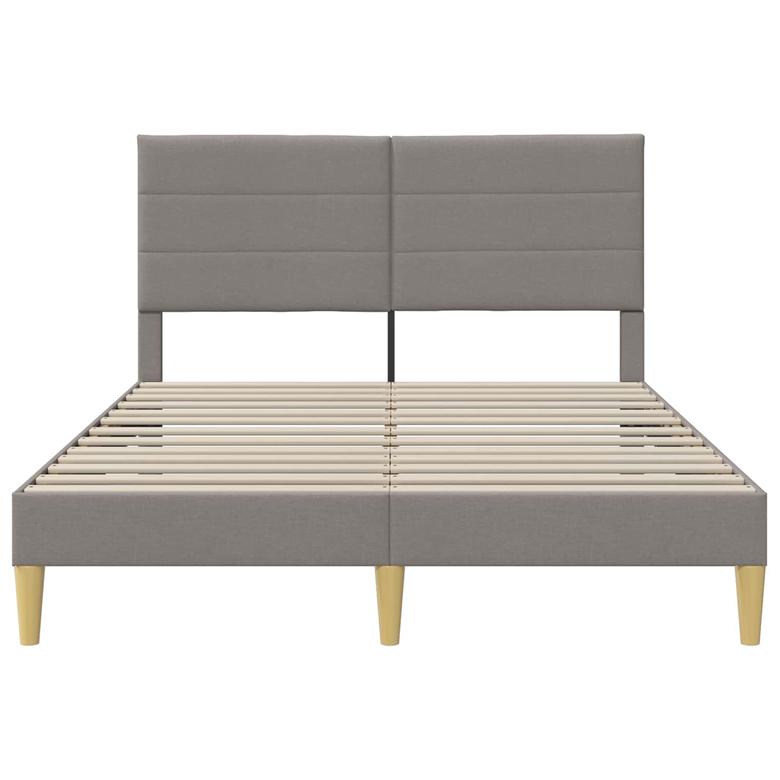 Bedframe met hoofdeinde Taupe 120 x 200 cm Stof is nu te koop bij PeponiXL, paradijselijk wonen!