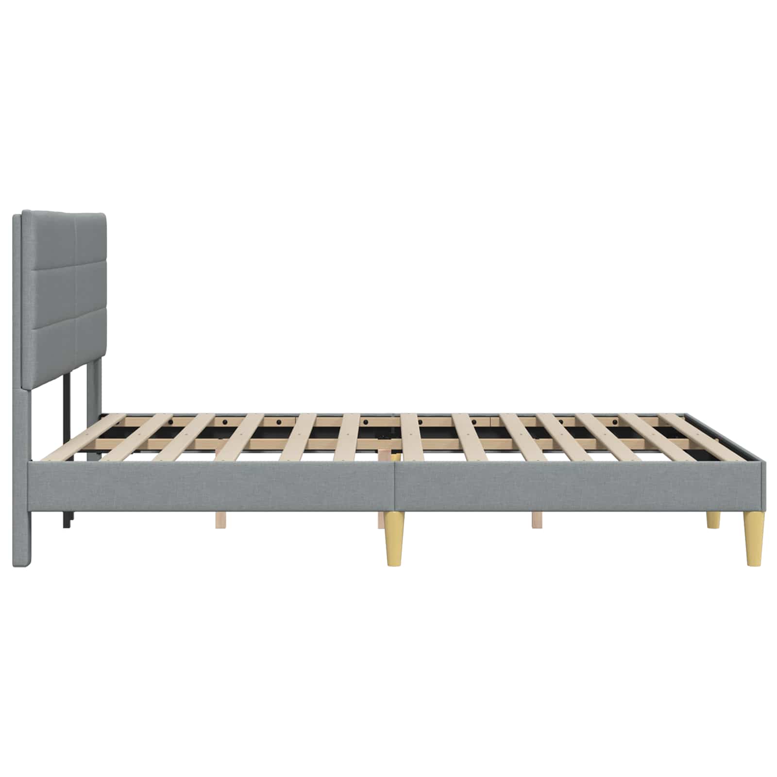 Bedframe met hoofdeinde Lichtgrijs 140 x 190 cm Stof is nu te koop bij PeponiXL, paradijselijk wonen!