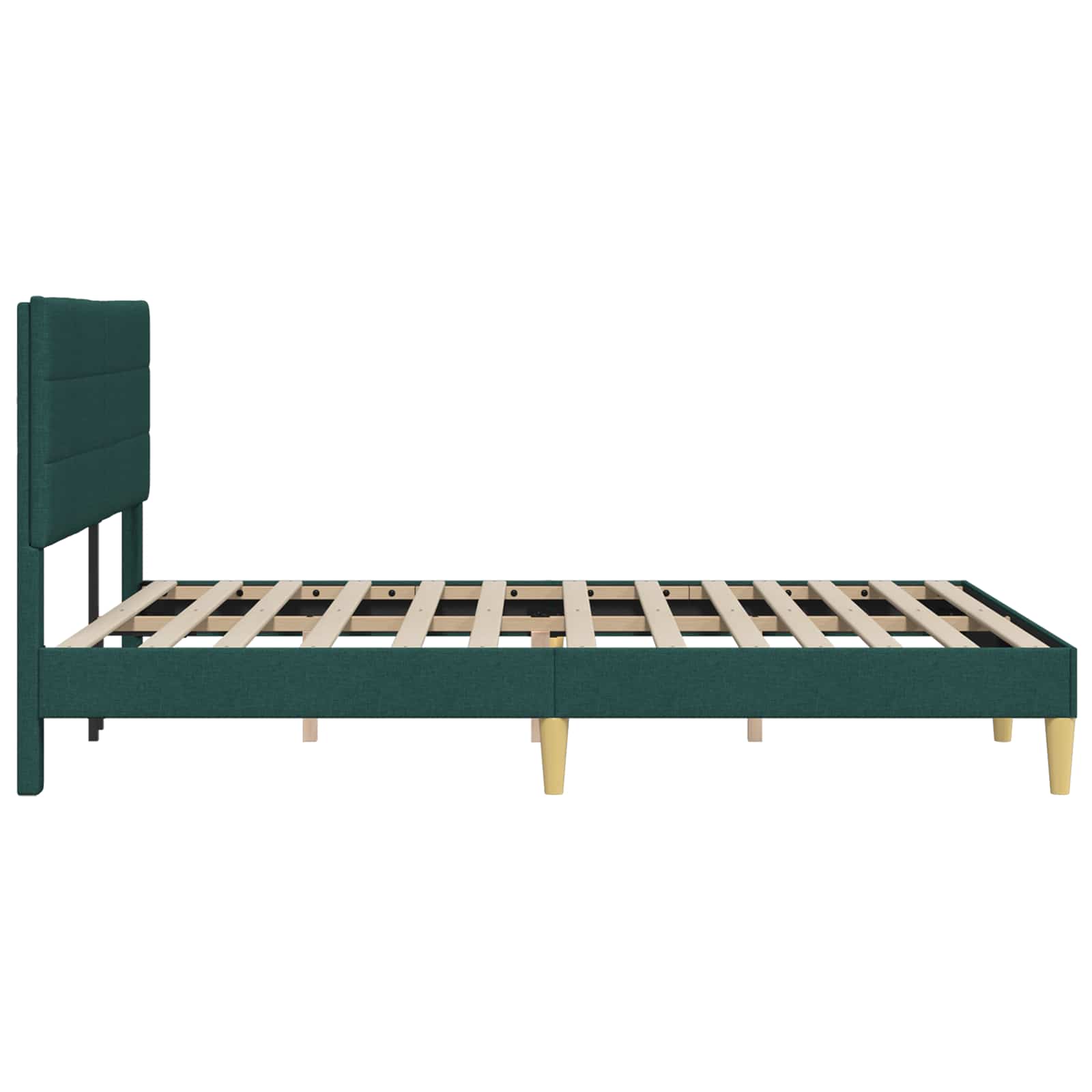 Bedframe met hoofdeinde Donkergroen 140 x 190 cm Stof is nu te koop bij PeponiXL, paradijselijk wonen!