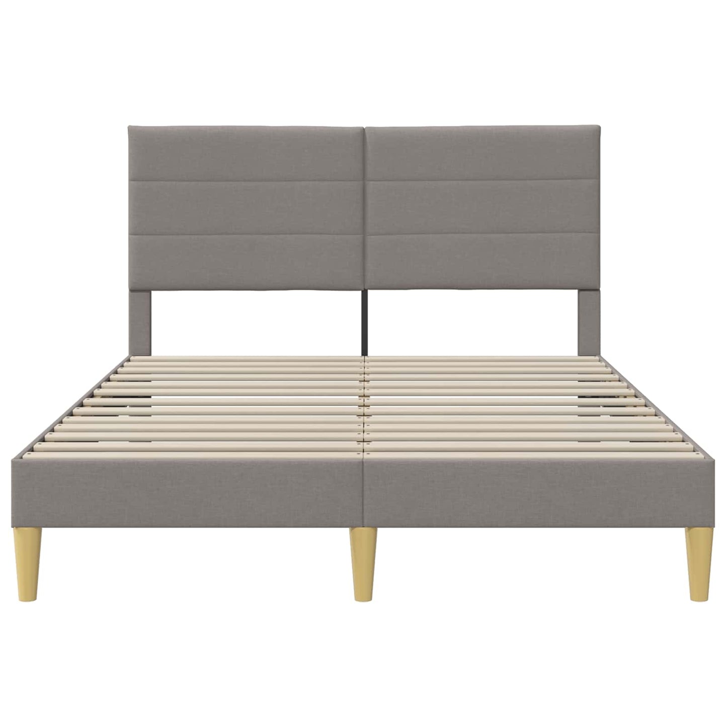 Bedframe met hoofdeinde Taupe 140 x 190 cm Stof is nu te koop bij PeponiXL, paradijselijk wonen!