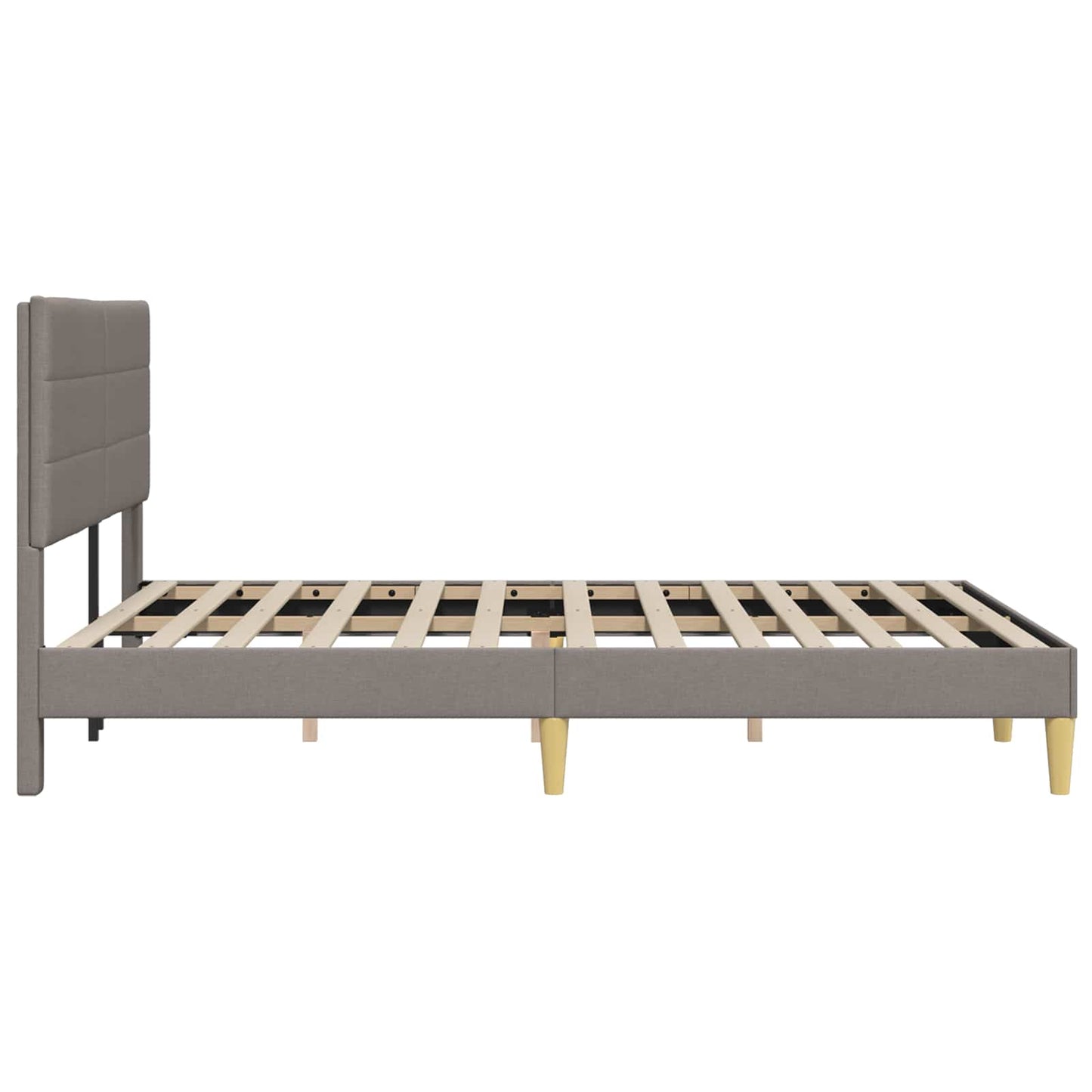 Bedframe met hoofdeinde Taupe 140 x 190 cm Stof is nu te koop bij PeponiXL, paradijselijk wonen!