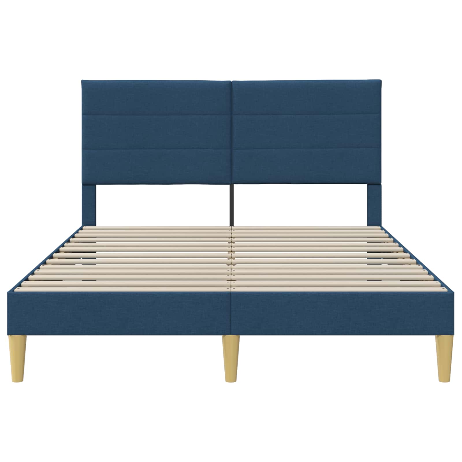 Bedframe met hoofdeinde Blauw 140 x 190 cm Stof is nu te koop bij PeponiXL, paradijselijk wonen!