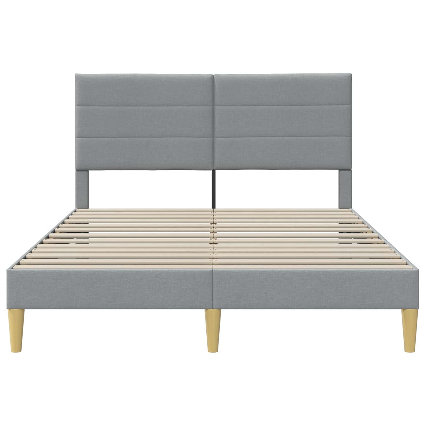 Bedframe met hoofdeinde Lichtgrijs 140 x 200 cm Stof is nu te koop bij PeponiXL, paradijselijk wonen!