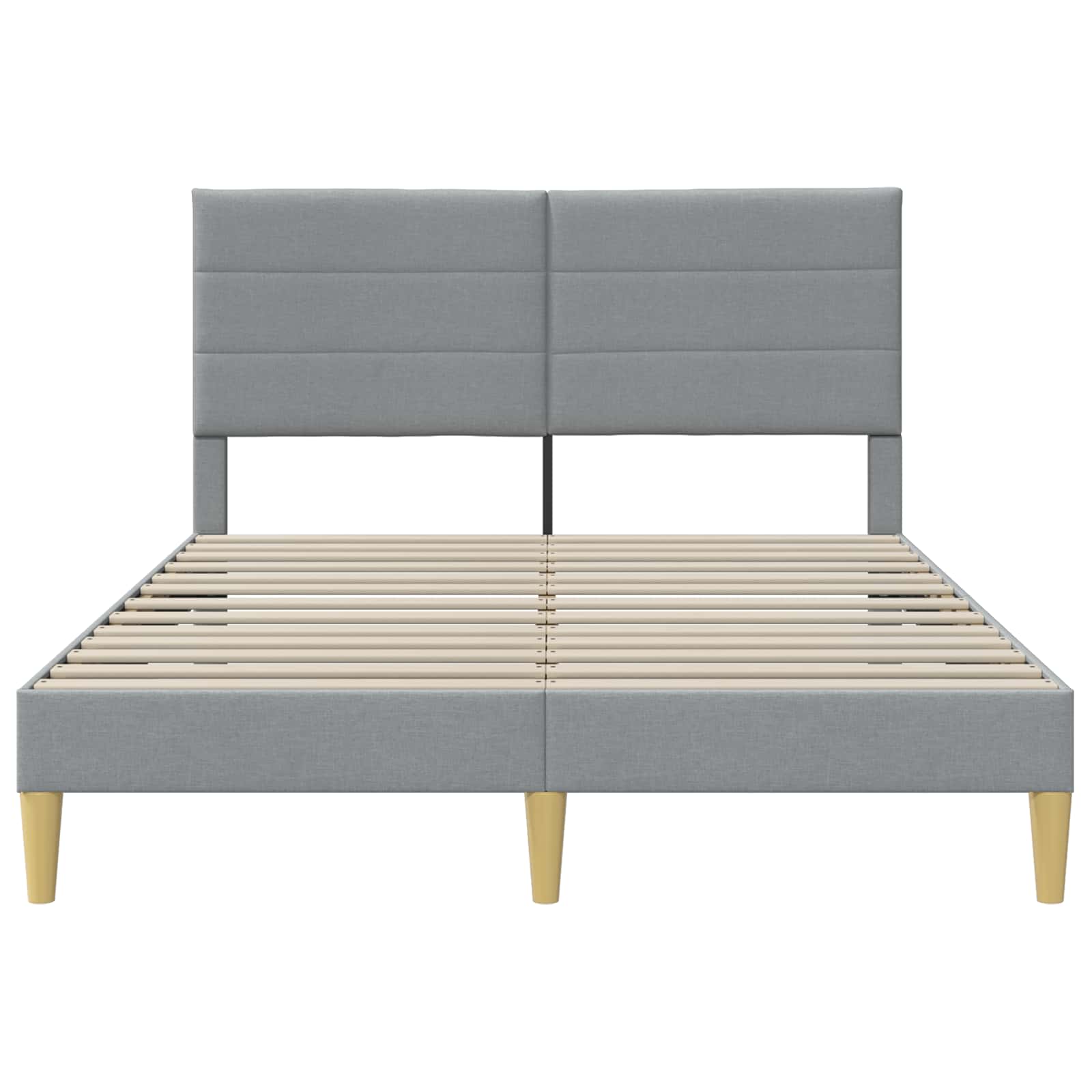Bedframe met hoofdeinde Lichtgrijs 140 x 200 cm Stof is nu te koop bij PeponiXL, paradijselijk wonen!