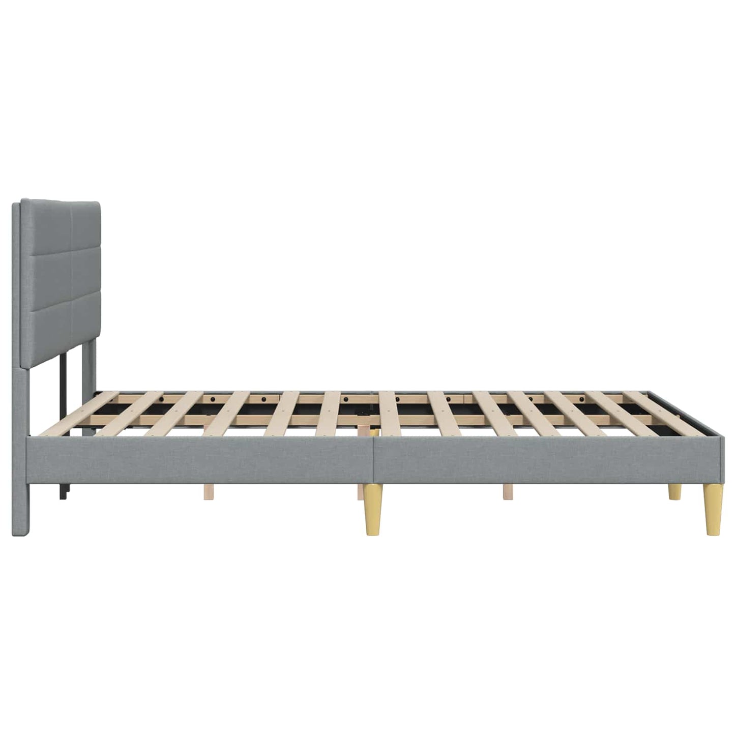 Bedframe met hoofdeinde Lichtgrijs 140 x 200 cm Stof is nu te koop bij PeponiXL, paradijselijk wonen!