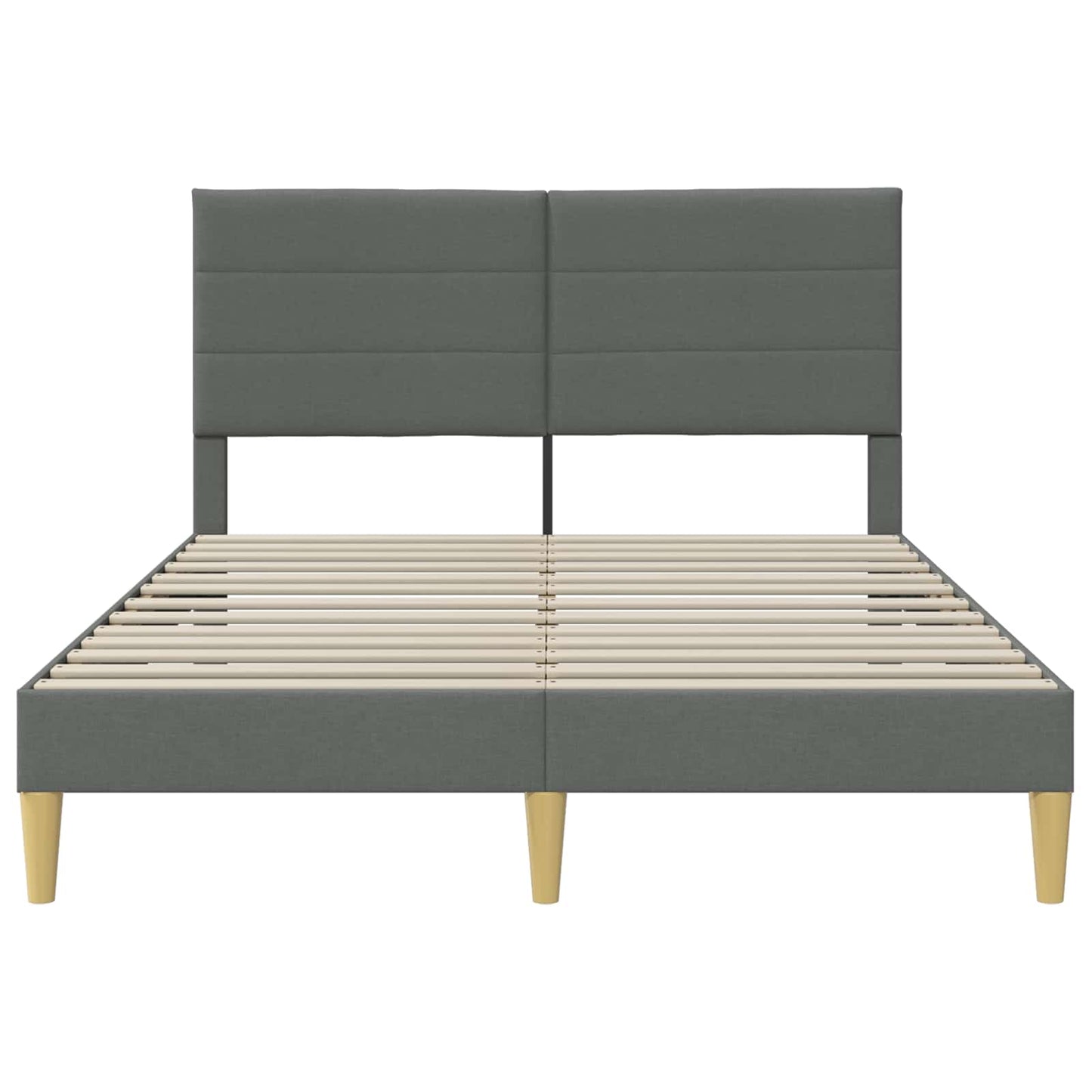 Bedframe met hoofdeinde Donkergrijs 140 x 200 cm Stof is nu te koop bij PeponiXL, paradijselijk wonen!