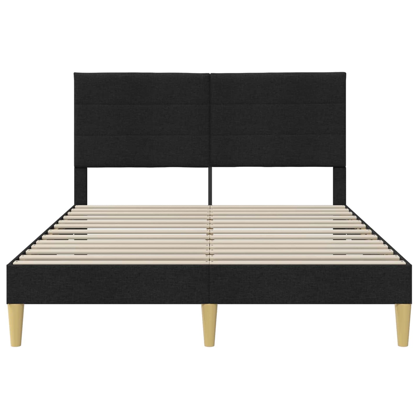 Bedframe met hoofdeinde Zwart 140 x 200 cm Stof is nu te koop bij PeponiXL, paradijselijk wonen!