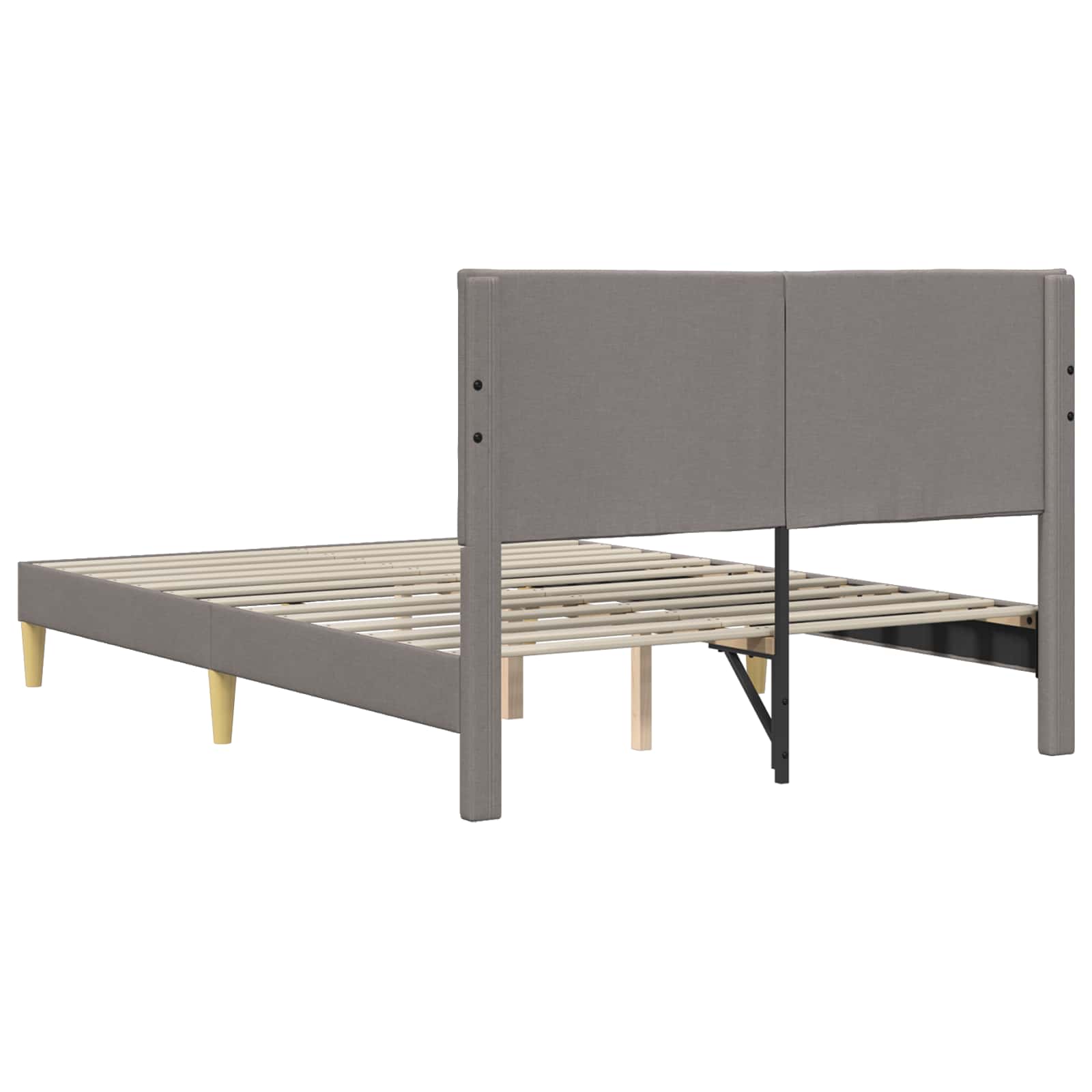 Bedframe met hoofdeinde Taupe 140 x 200 cm Stof is nu te koop bij PeponiXL, paradijselijk wonen!