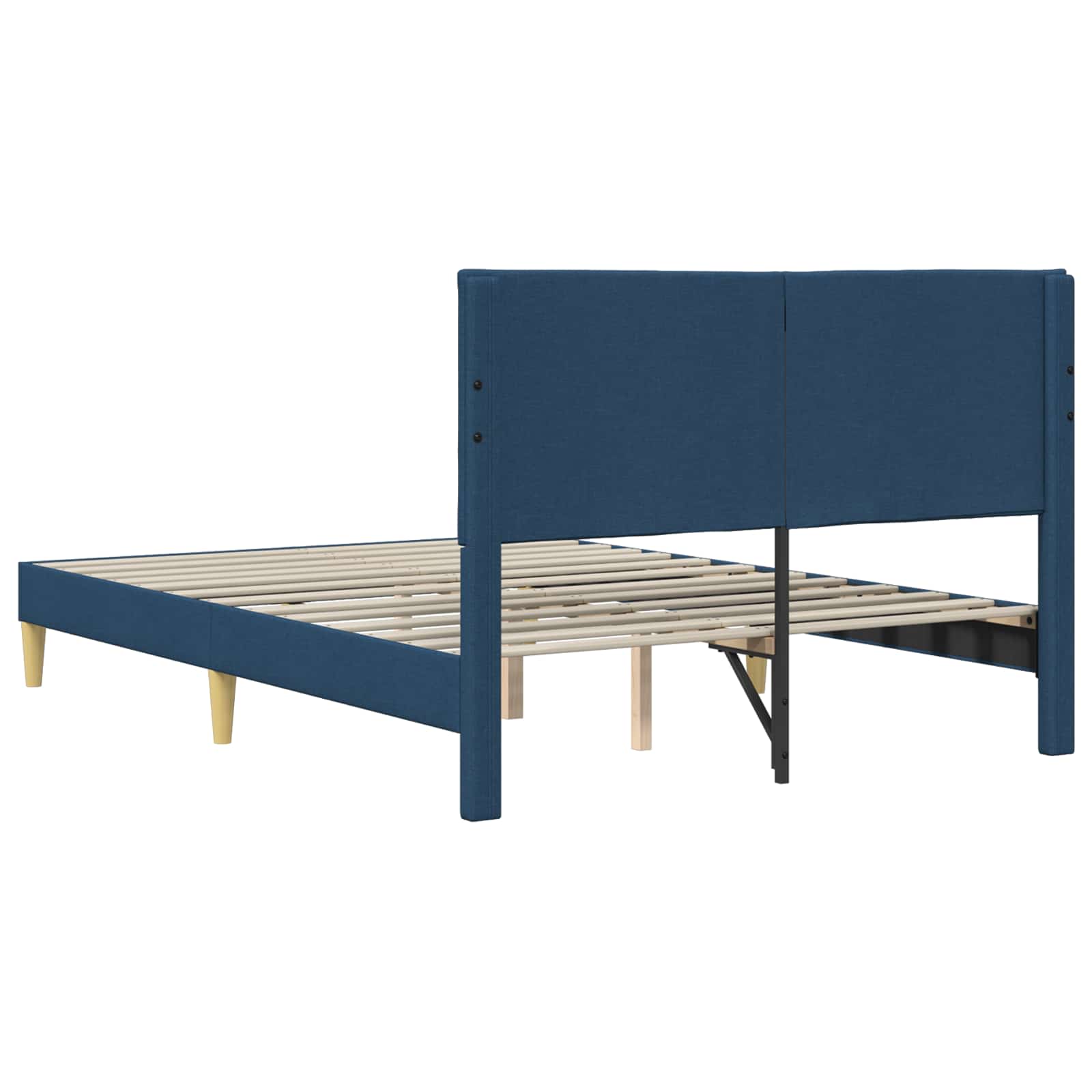 Bedframe met hoofdeinde Blauw 140 x 200 cm Stof is nu te koop bij PeponiXL, paradijselijk wonen!