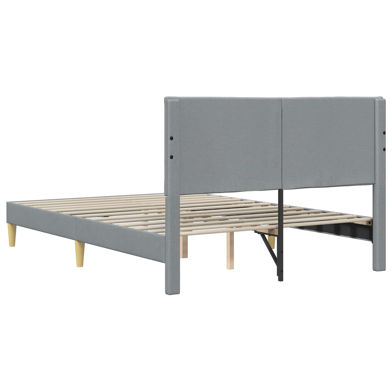 Bedframe met hoofdeinde Lichtgrijs 160 x 200 cm Stof is nu te koop bij PeponiXL, paradijselijk wonen!