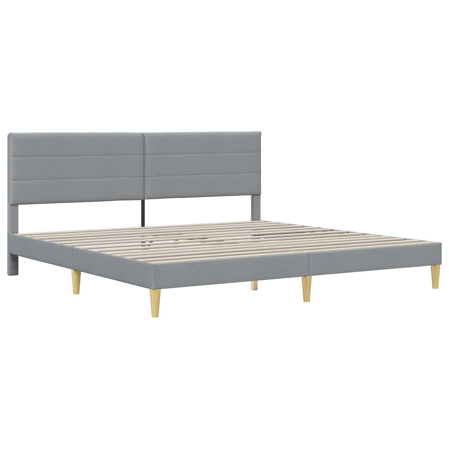 Bedframe met hoofdeinde Lichtgrijs 200 x 200 cm Stof is nu te koop bij PeponiXL, paradijselijk wonen!