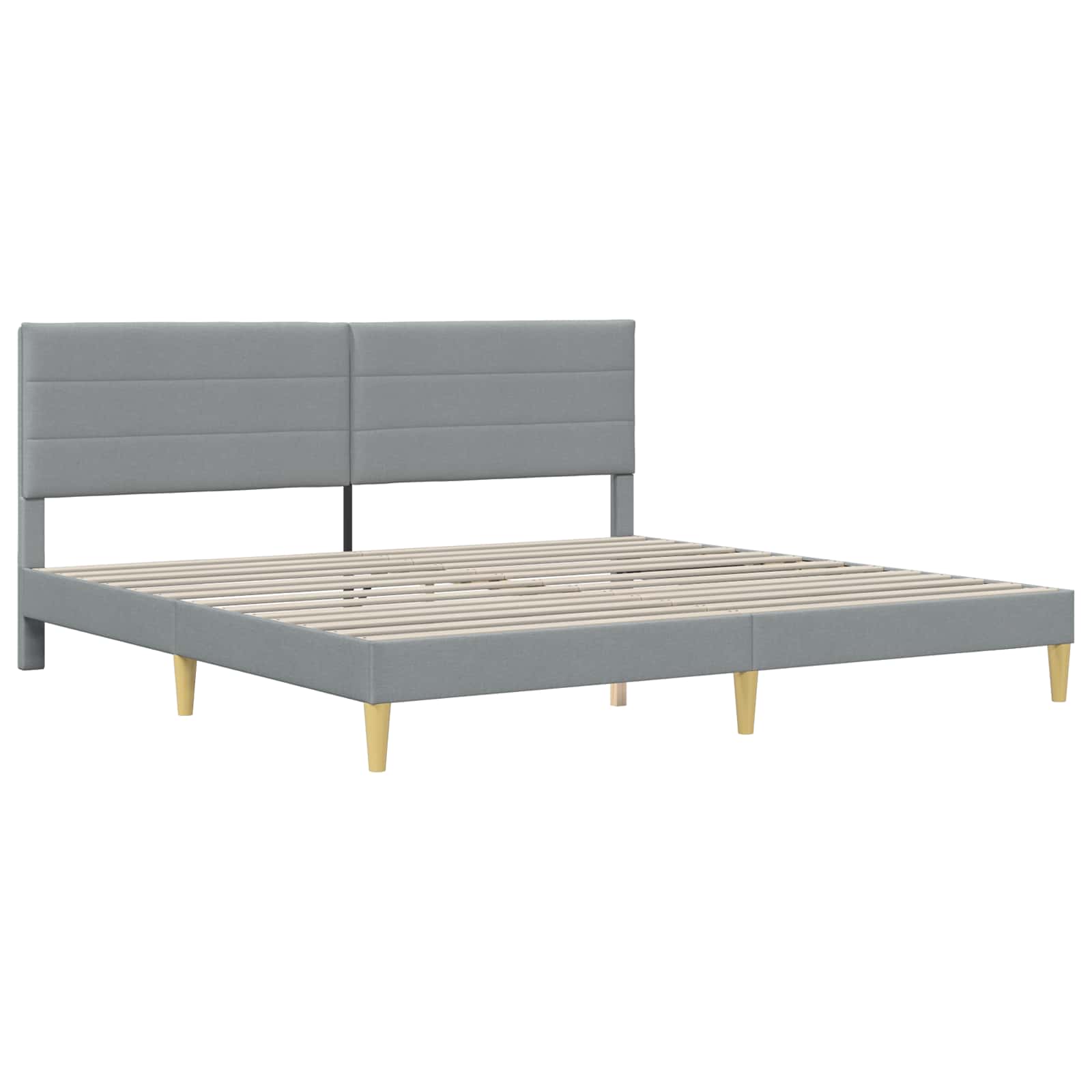 Bedframe met hoofdeinde Lichtgrijs 200 x 200 cm Stof is nu te koop bij PeponiXL, paradijselijk wonen!