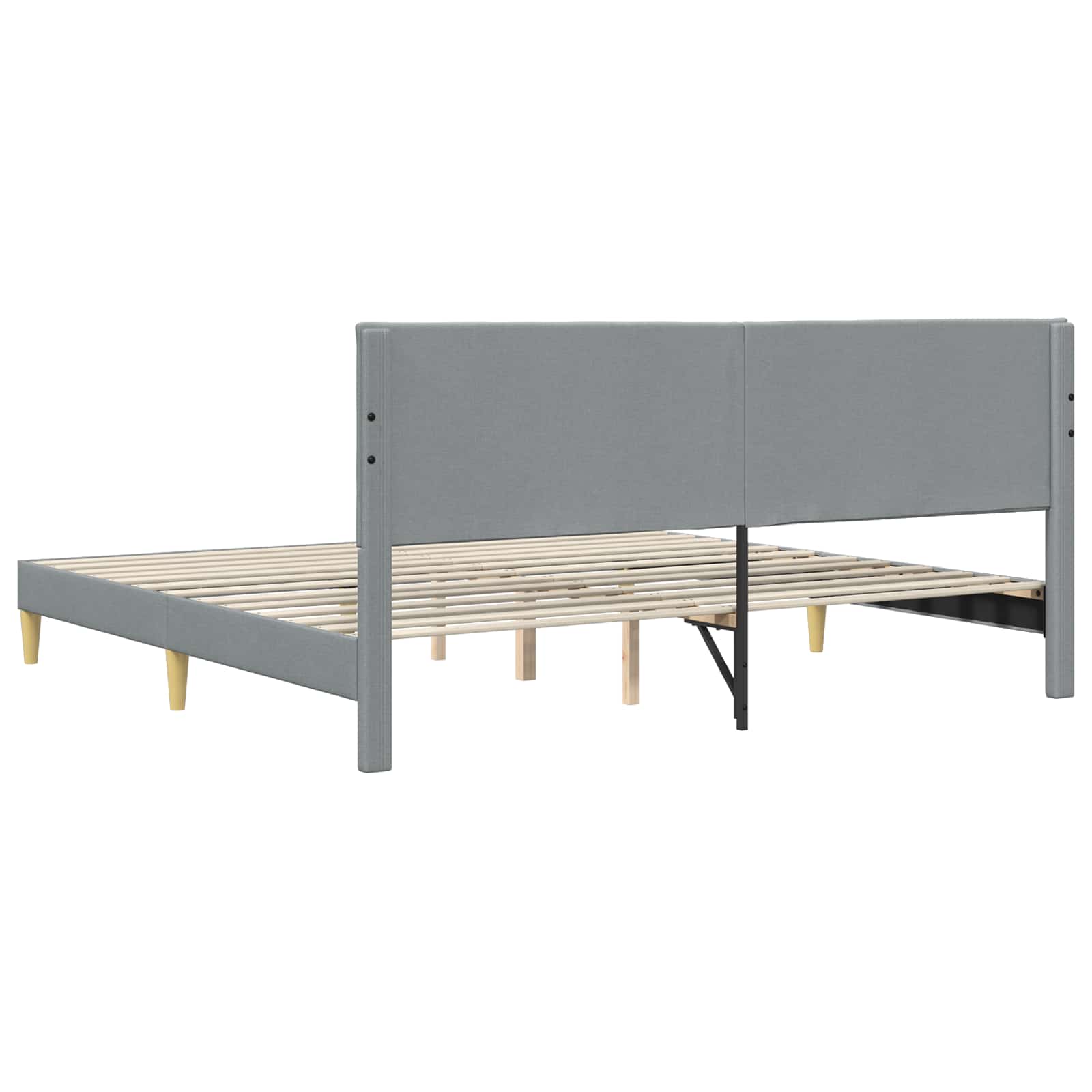Bedframe met hoofdeinde Lichtgrijs 200 x 200 cm Stof is nu te koop bij PeponiXL, paradijselijk wonen!