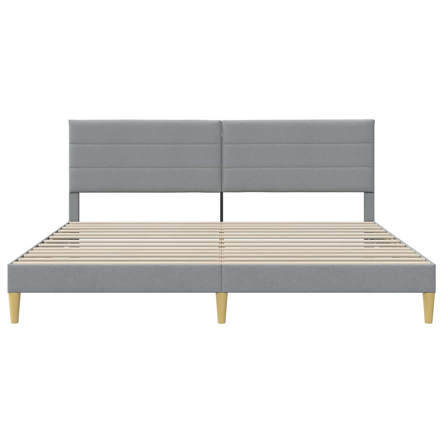 Bedframe met hoofdeinde Lichtgrijs 200 x 200 cm Stof is nu te koop bij PeponiXL, paradijselijk wonen!