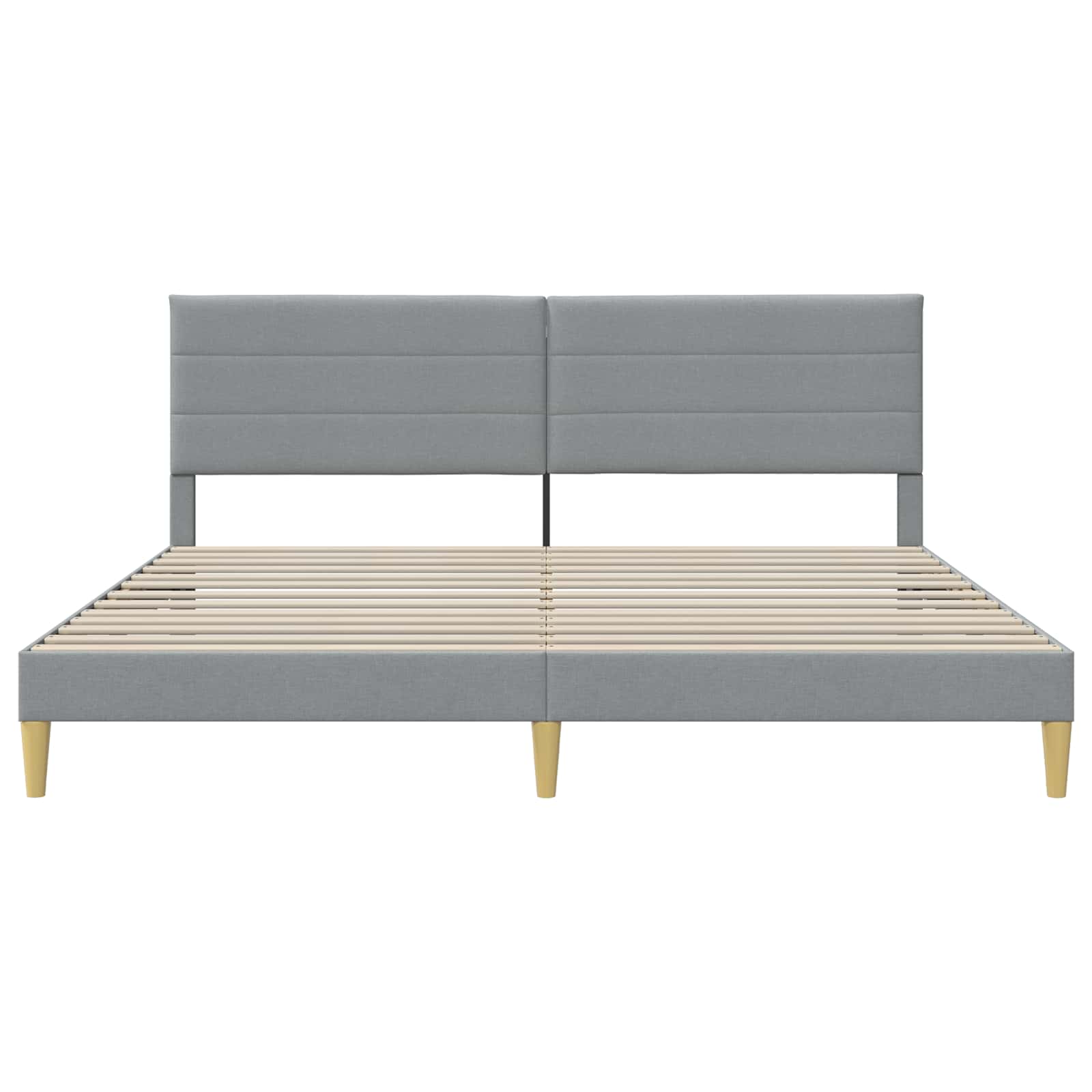 Bedframe met hoofdeinde Lichtgrijs 200 x 200 cm Stof is nu te koop bij PeponiXL, paradijselijk wonen!