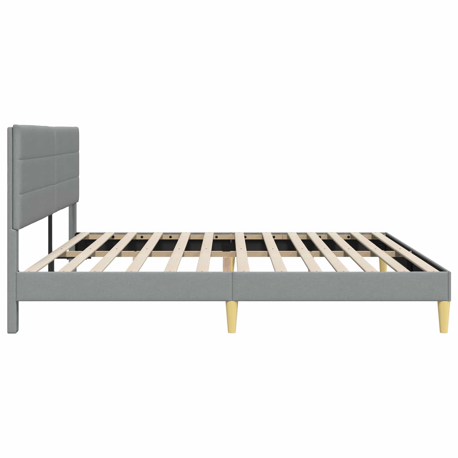 Bedframe met hoofdeinde Lichtgrijs 200 x 200 cm Stof is nu te koop bij PeponiXL, paradijselijk wonen!