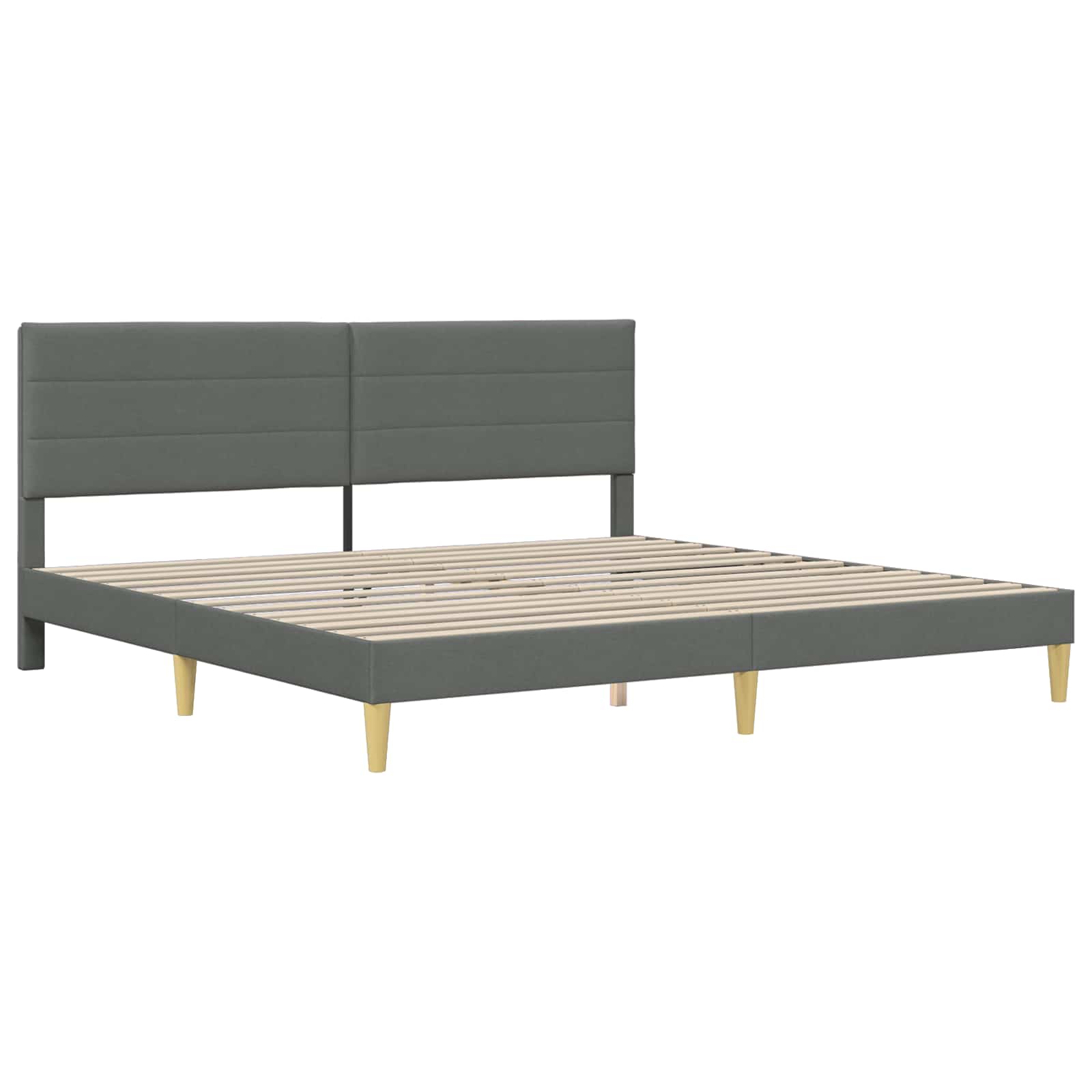 Bedframe met hoofdeinde Donkergrijs 183 x 213 cm Stof is nu te koop bij PeponiXL, paradijselijk wonen!