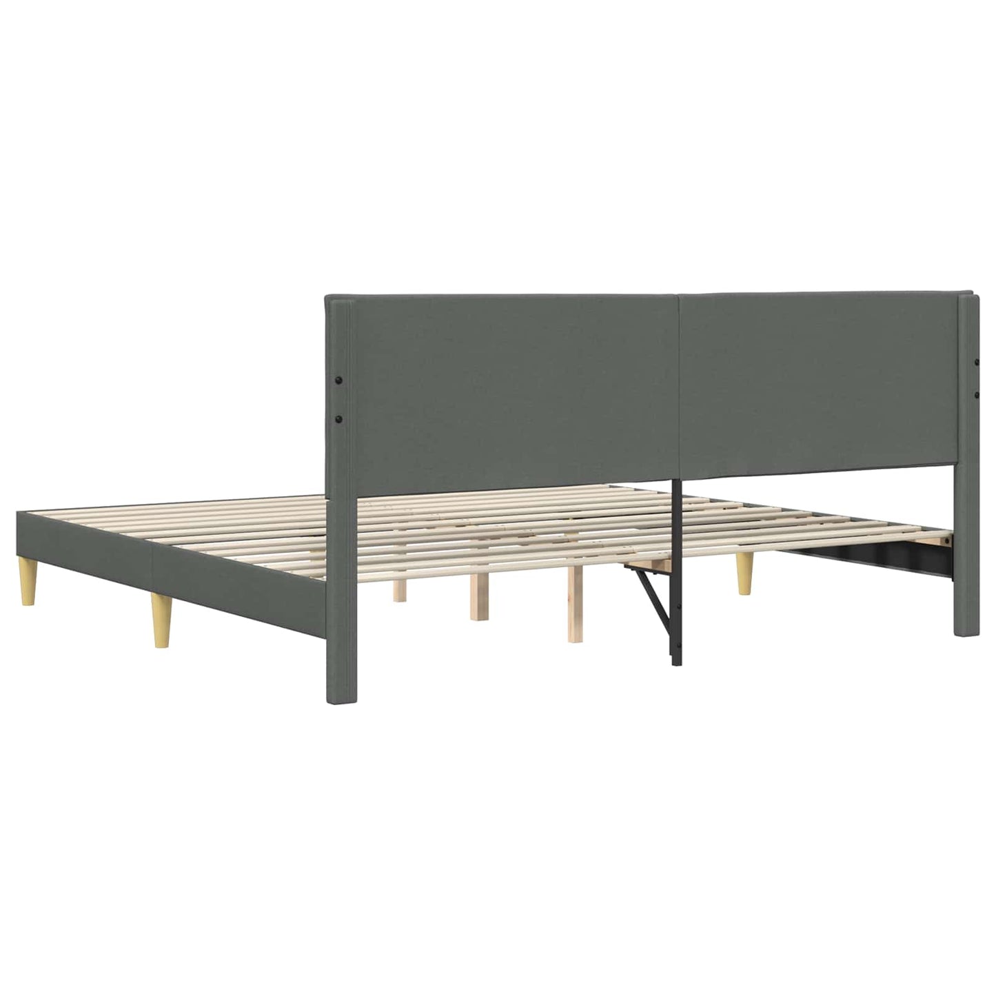 Bedframe met hoofdeinde Donkergrijs 183 x 213 cm Stof is nu te koop bij PeponiXL, paradijselijk wonen!