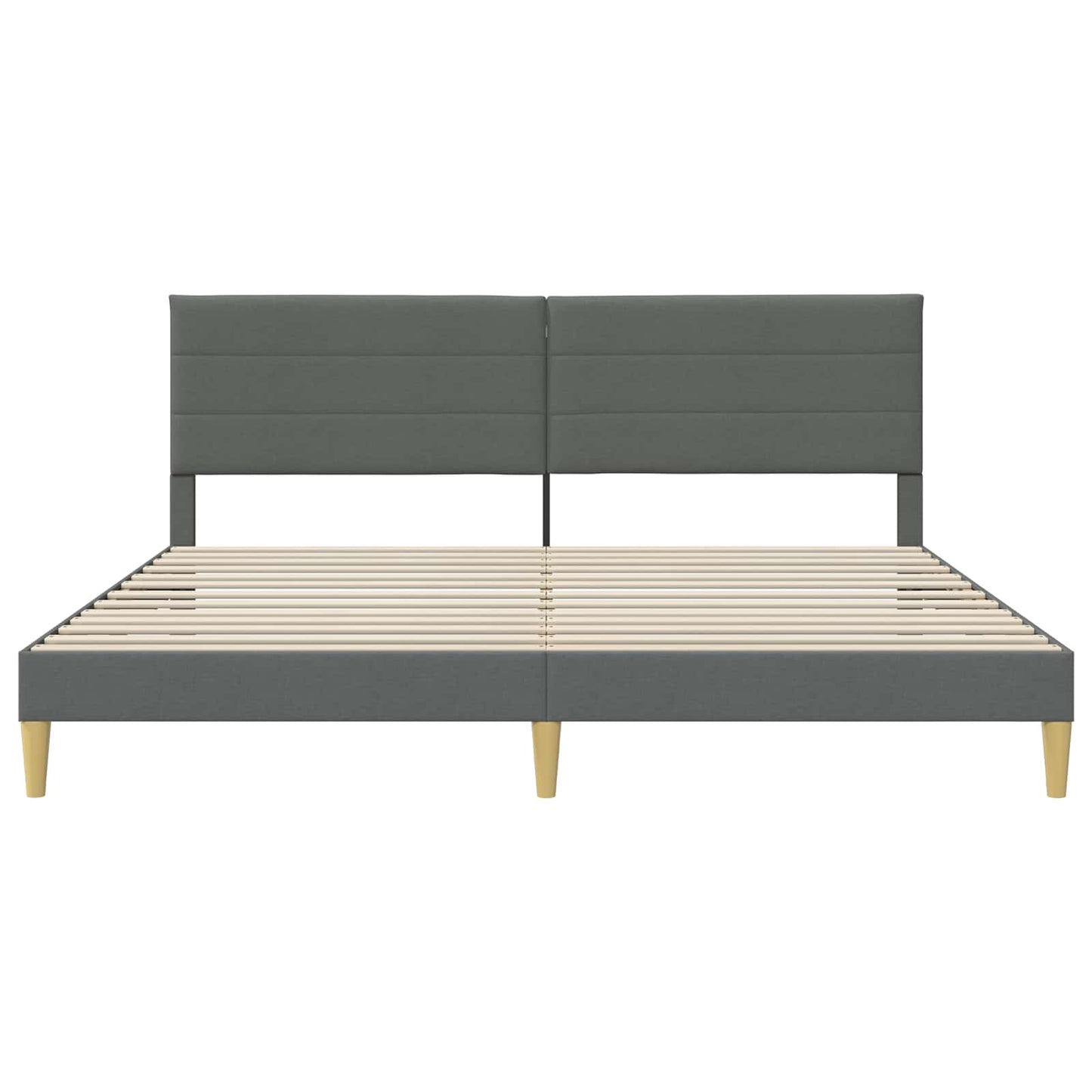 Bedframe met hoofdeinde Donkergrijs 183 x 213 cm Stof is nu te koop bij PeponiXL, paradijselijk wonen!